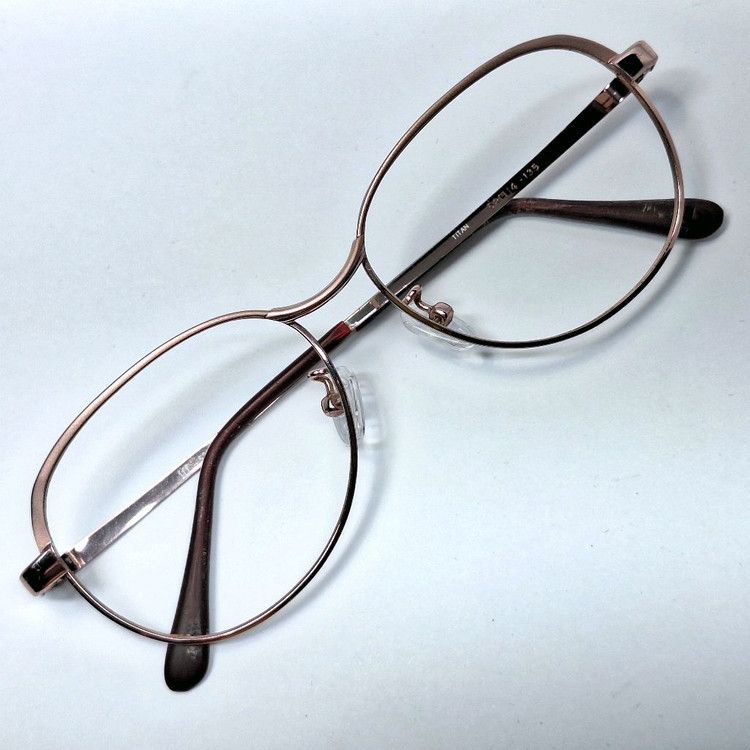 Other VINTAGE FFF-525 Rose Gold TITAN Slim Boston Glasses 52mm Size ONE SIZE - 1 Thumbnail