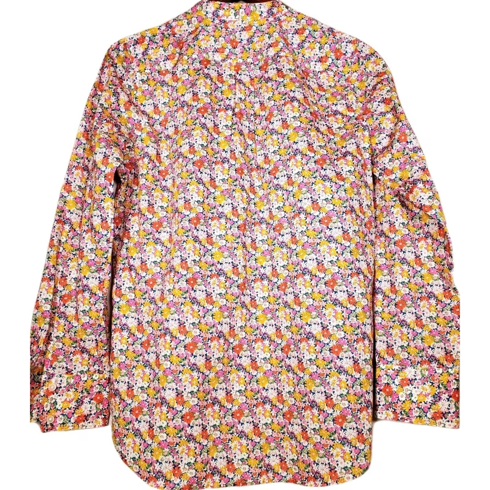 J.Crew J.CREW Liberty Band-Collar Ruffle-Front Shirt Libby Floral AU236 Women's S Multicolor Florals Shirt Womens S Size S / US 4 / IT 40 - 5 Thumbnail