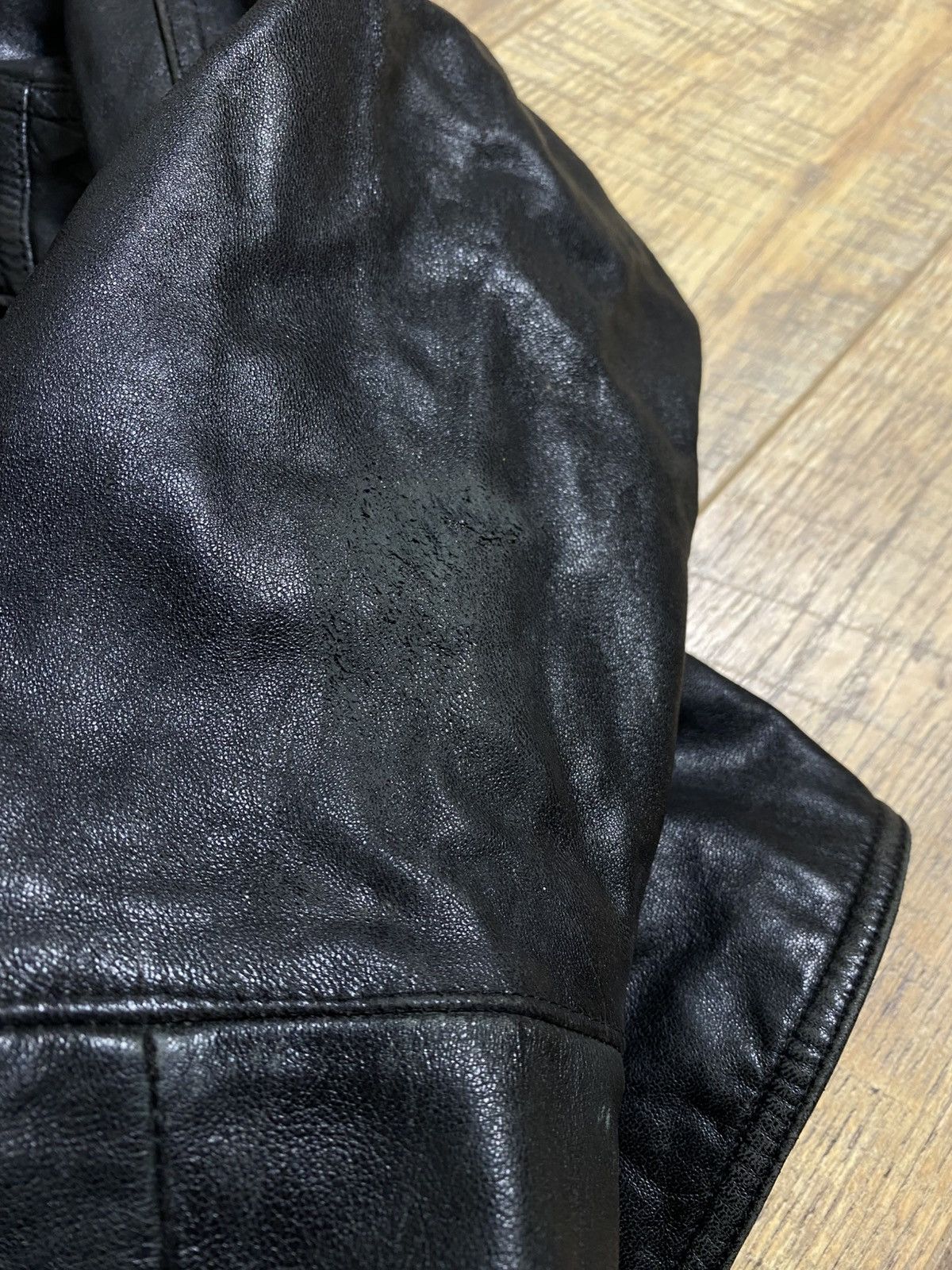 Leather Rare Vintage US-59 Leather Biker Jacket 80s/90s Size XS / US 0-2 / IT 36-38 - 5 Thumbnail
