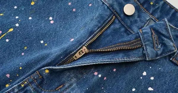 VIBE Blue gypsophila design rare splash ink jeans Size US 32 / EU 48 - 5 Thumbnail