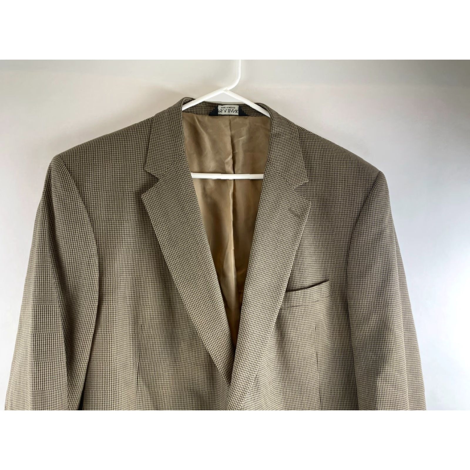 Jos. A. Bank Jos. A. Bank Blazer Jacket, Men's Large, Brown Tan, 100% Wool, Gordon Pea Coat, Suit Coat, Wool, Regular, Business Casual Formal, Jacket, Men Size 42R - 3 Thumbnail