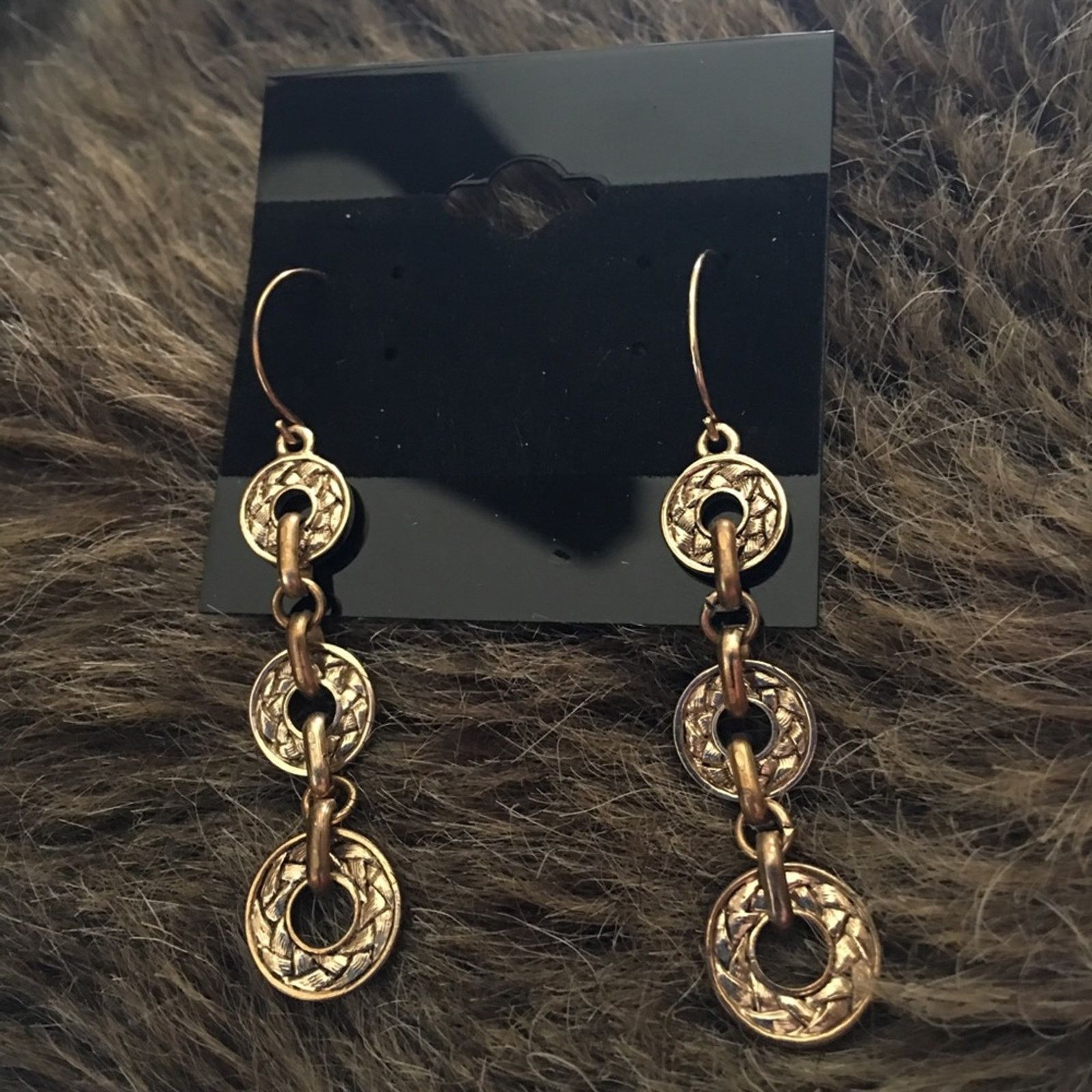 Monet Monet gold tone textured disc dangle earrings Size ONE SIZE - 1 Thumbnail
