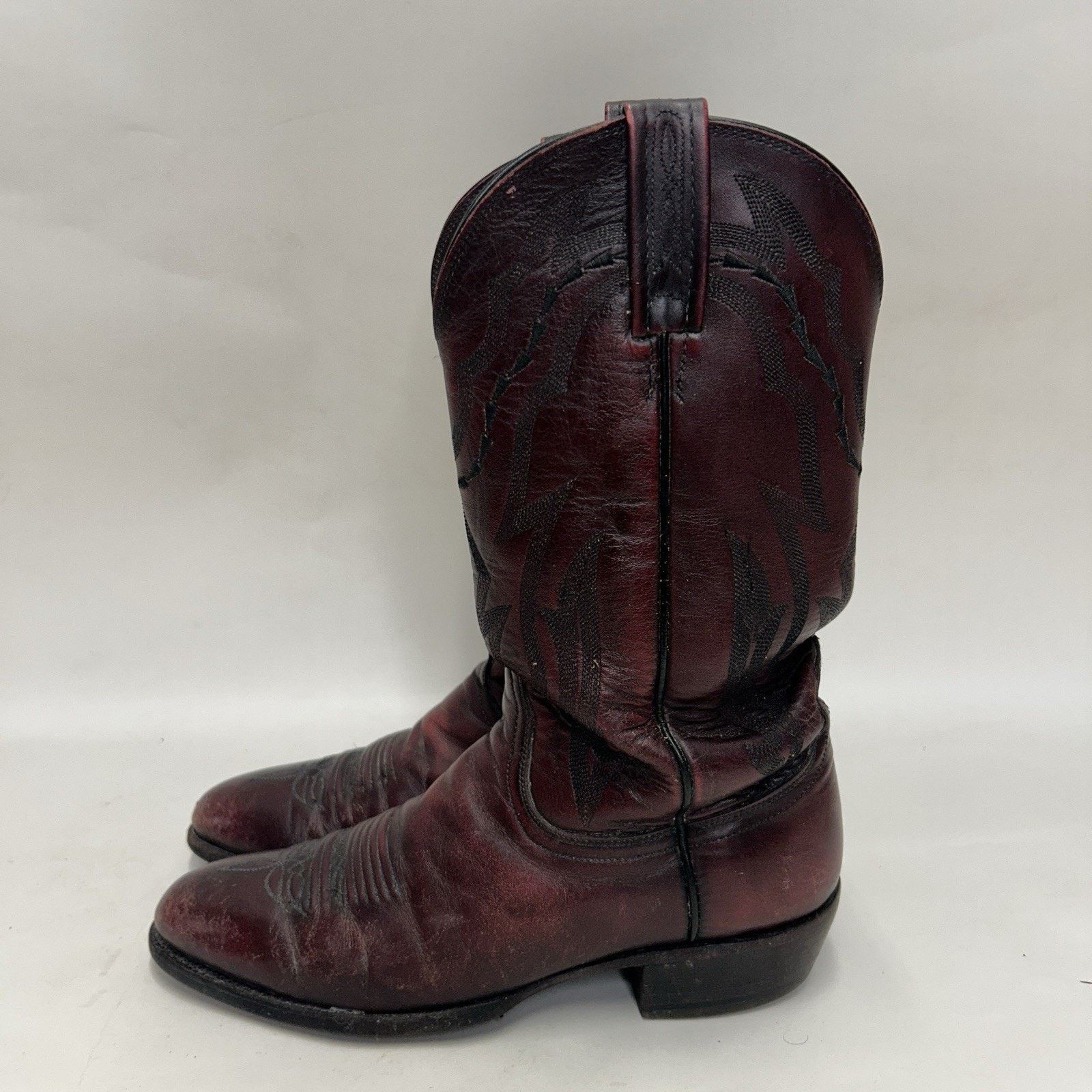 Lucchese Lucchese 2000 Leather Roper Cowboy Boots “Black Cherry” Size US 9 / EU 42 - 6 Thumbnail