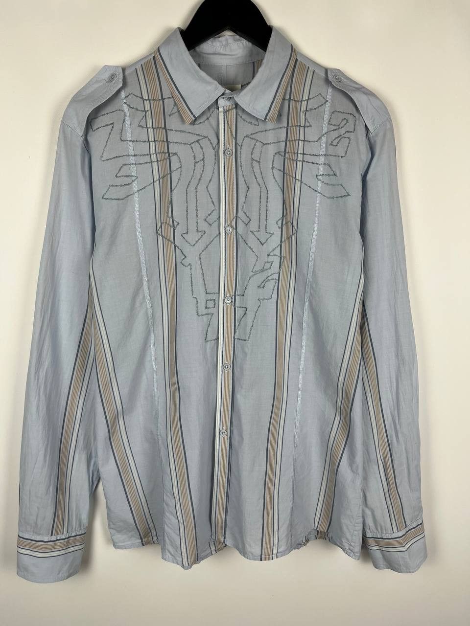 Diesel Vintage Diesel HP Industries Men's Embroidered Striped Size US XL / EU 56 / 4 - 1 Thumbnail
