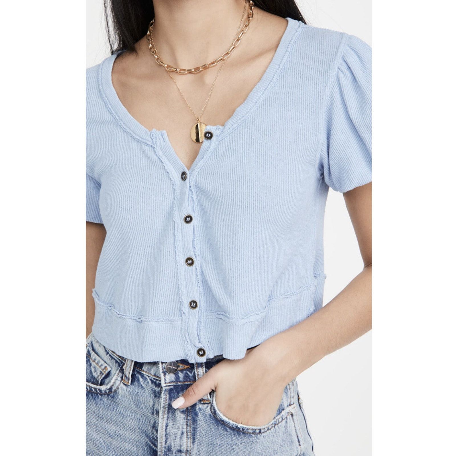 Free People Free People Molly T-Shirt Larkspur S Y2K t-shirt FP3011924 Size S / US 4 / IT 40 - 1 Thumbnail