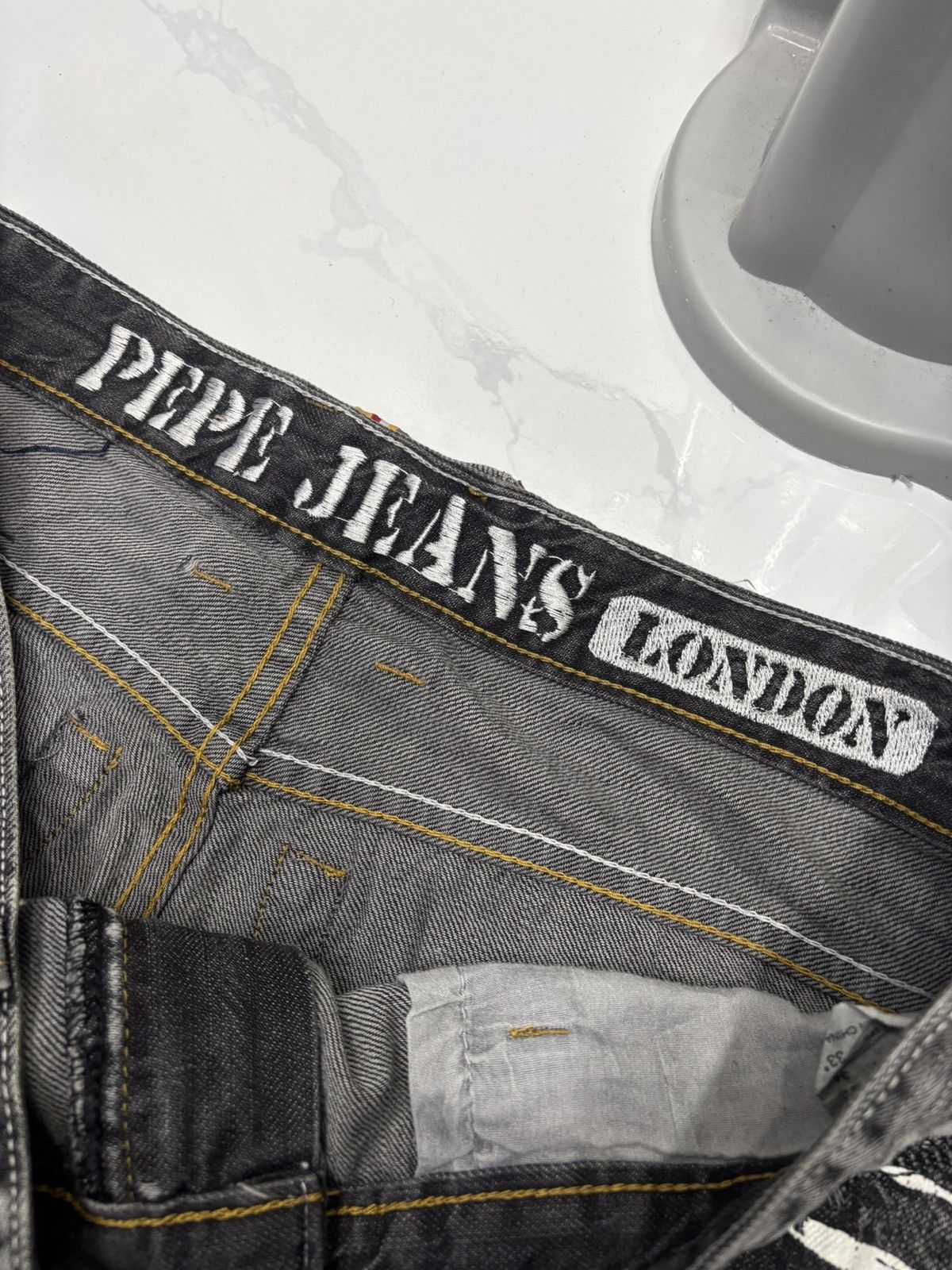 Hysteric Glamour × JNCO × Pepe Jeans 🔥VINTAGE PEPE JEANS BAGGY JEANS EMBROIDERY DISTRESSED DENIM Size US 36 / EU 52 - 11 Thumbnail