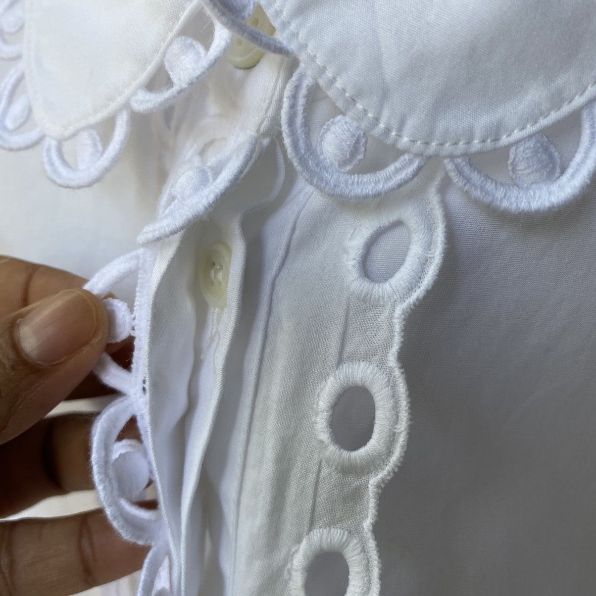 Tsumori Chisato Tsumori Chisato White Ruffle Collar Blouse Size XS / US 0-2 / IT 36-38 - 9 Thumbnail
