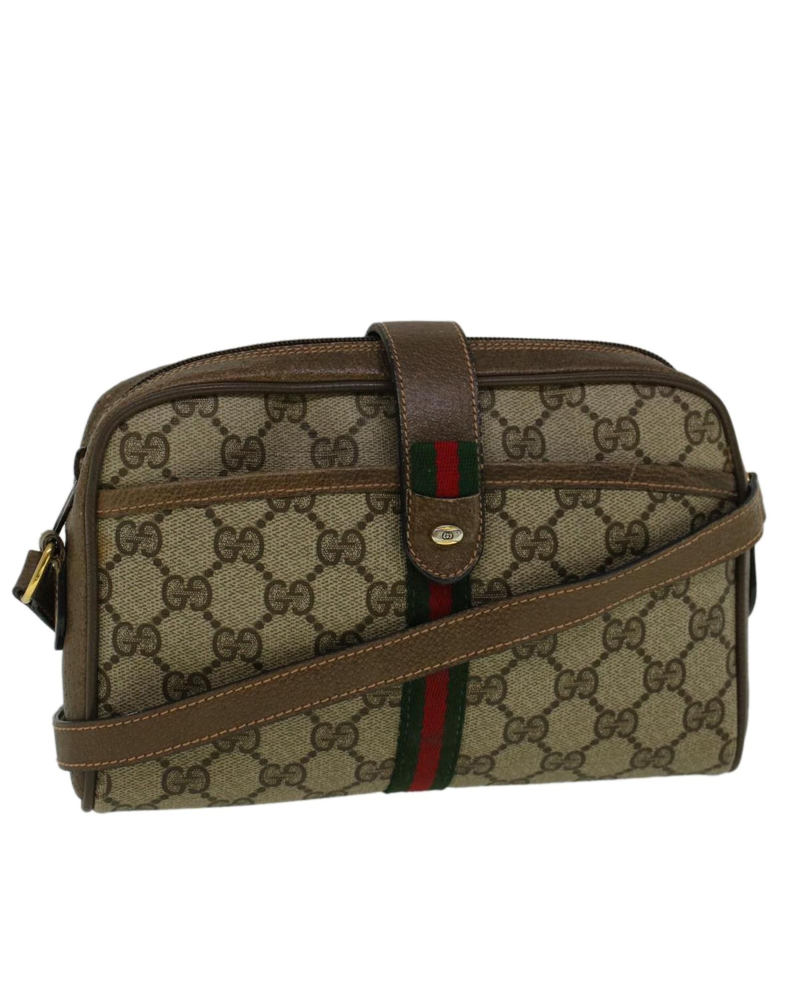 image of Gucci Gg Canvas Green Beige Shoulder Bag - Authentic, Women's