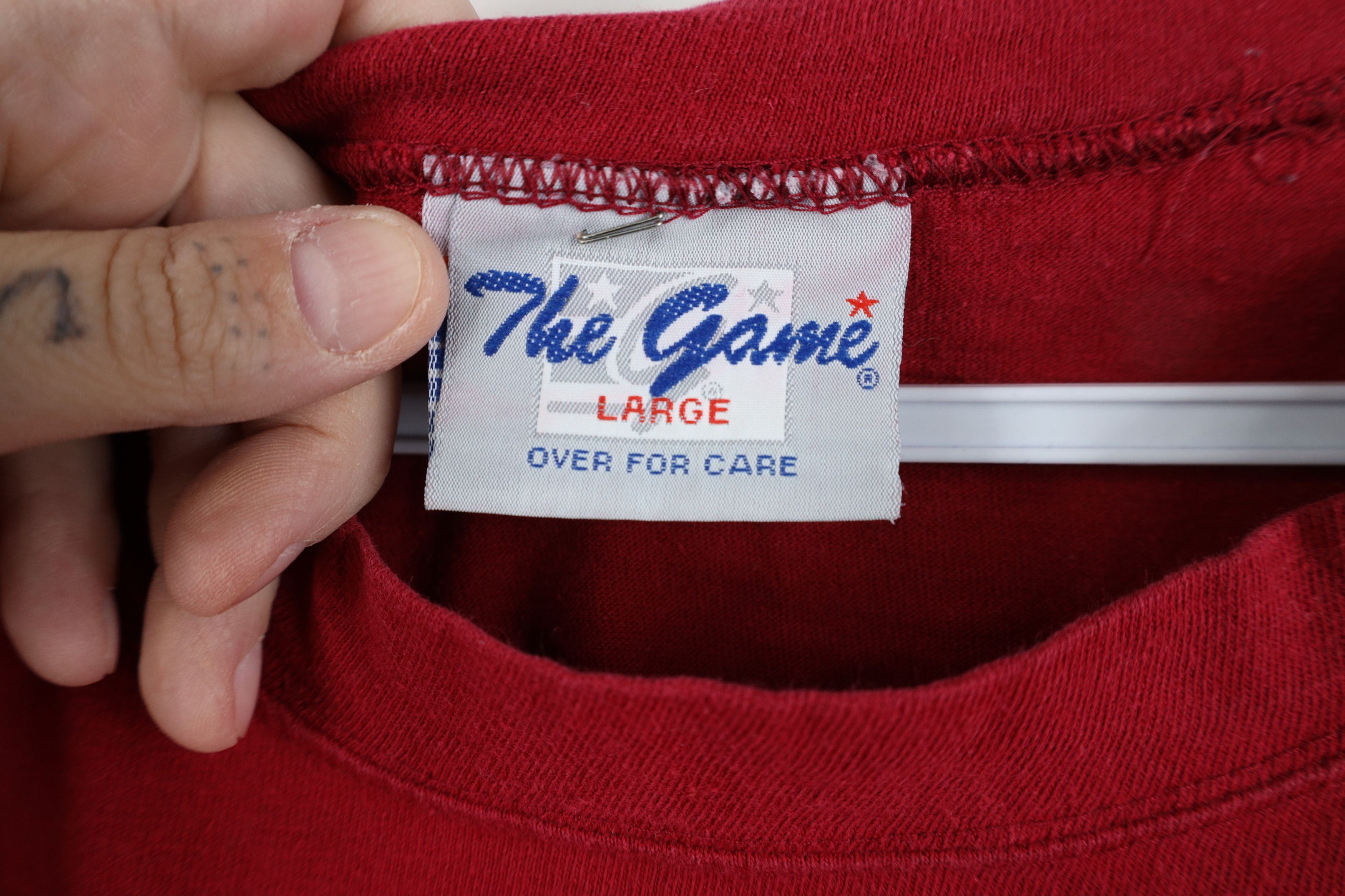 Vintage Vintage 90s State University Long Sleeve T-Shirt Red Cotton Size US L / EU 52-54 / 3 - 11 Thumbnail