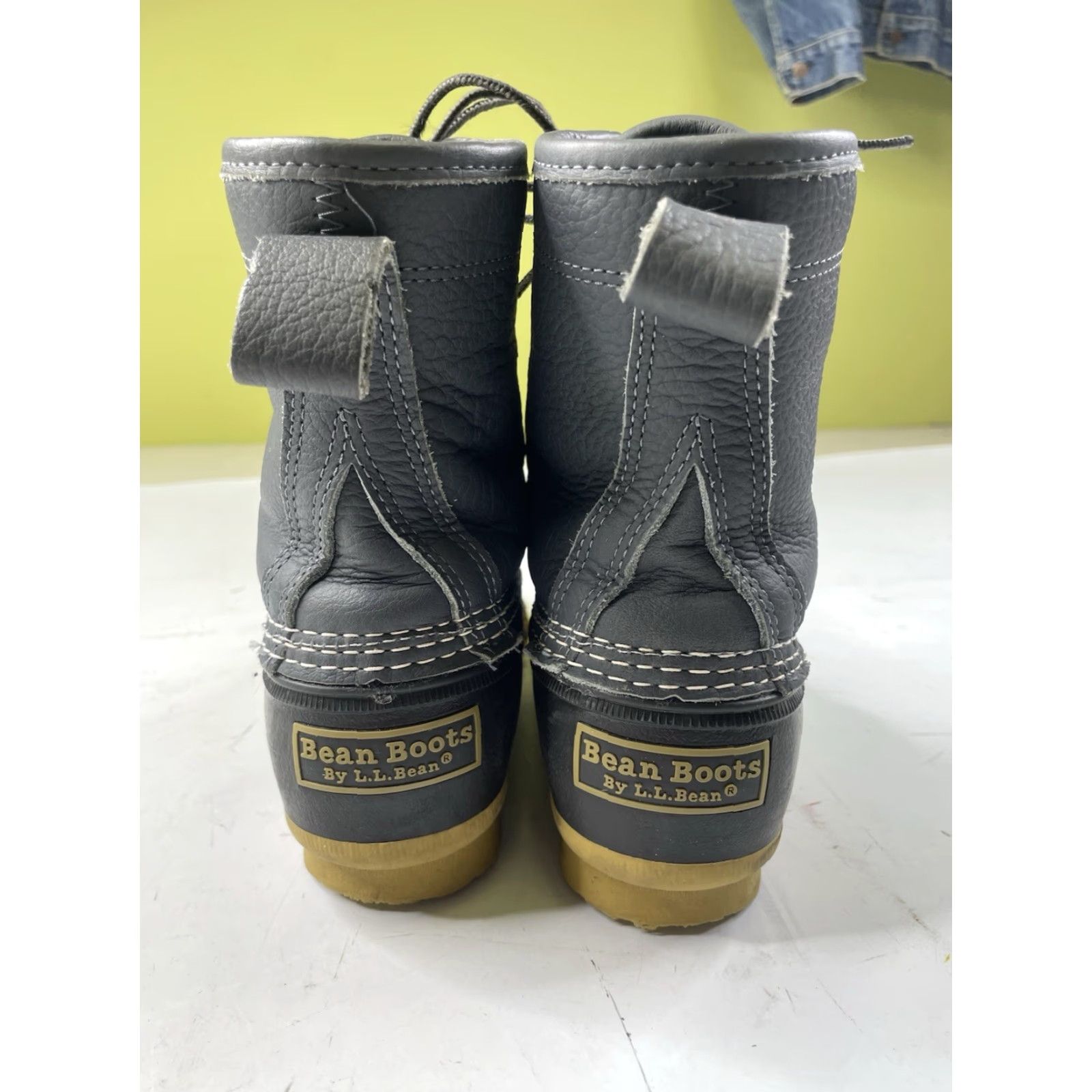 Vintage L.L.Bean Bean Boots Boots, 8" Shearling-Lined Insulated, Women 6.5 M Blue Plaid, Winter, Leather, Plaid, Moderate wear Size US 7 / IT 37 - 5 Thumbnail