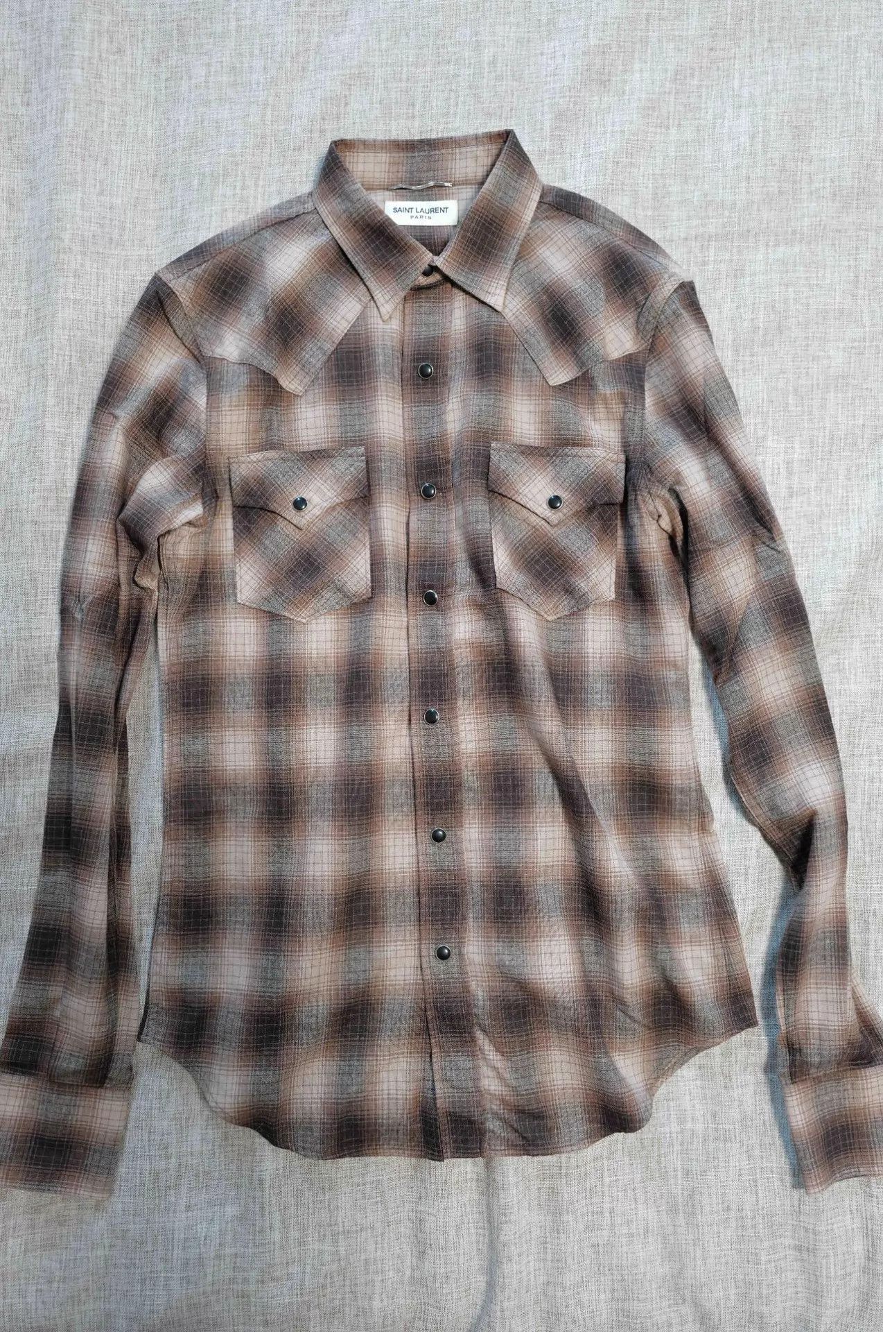 Saint Laurent Paris SLP 15AW Check Western Snap Shirt M Size US M / EU 48-50 / 2 - 1 Thumbnail