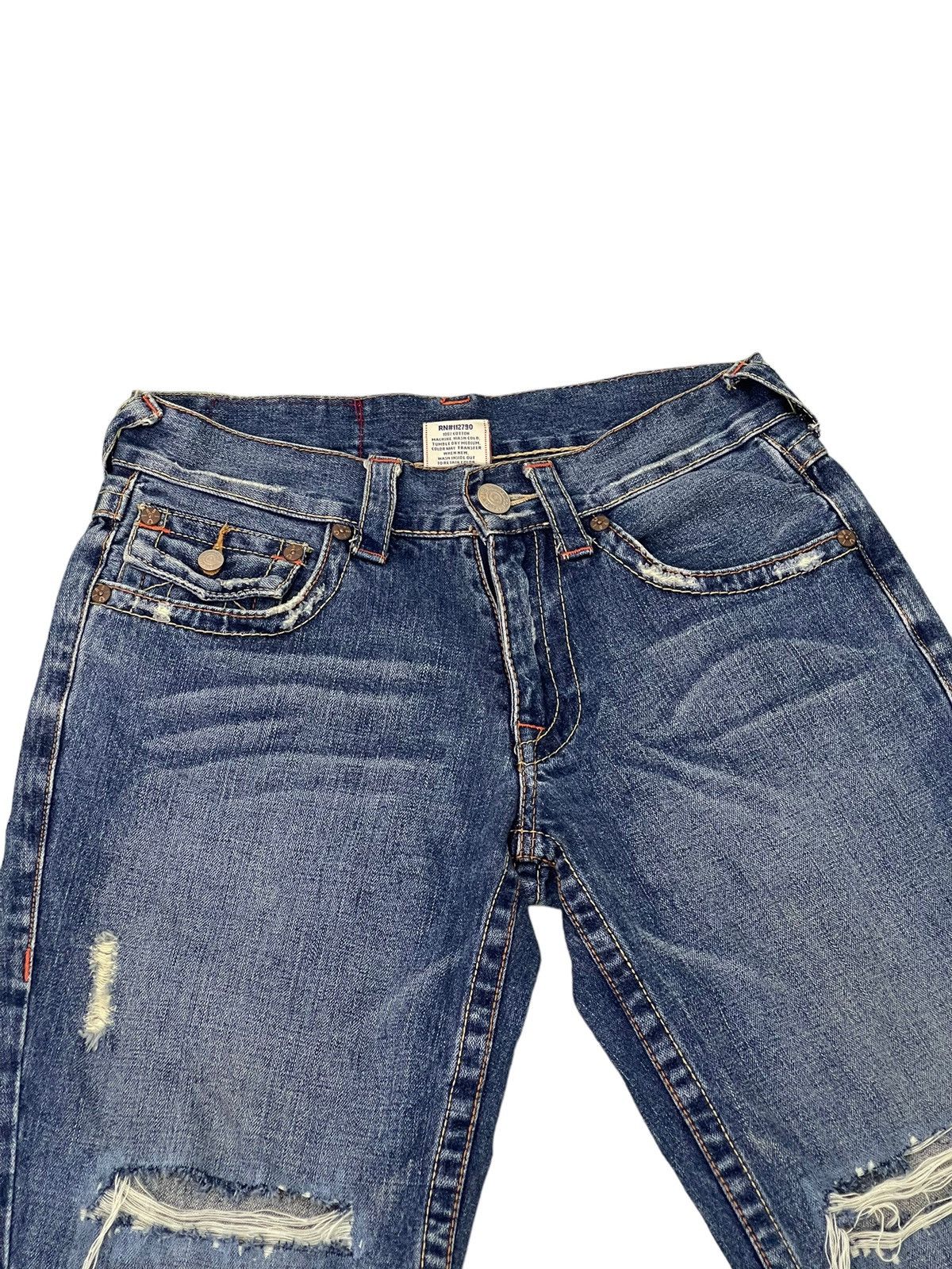 Japanese Brand Flare Jeans True Religion USA Distres Low Rise Boot Cut 7🟦1 Size US 30 / EU 46 - 8 Thumbnail