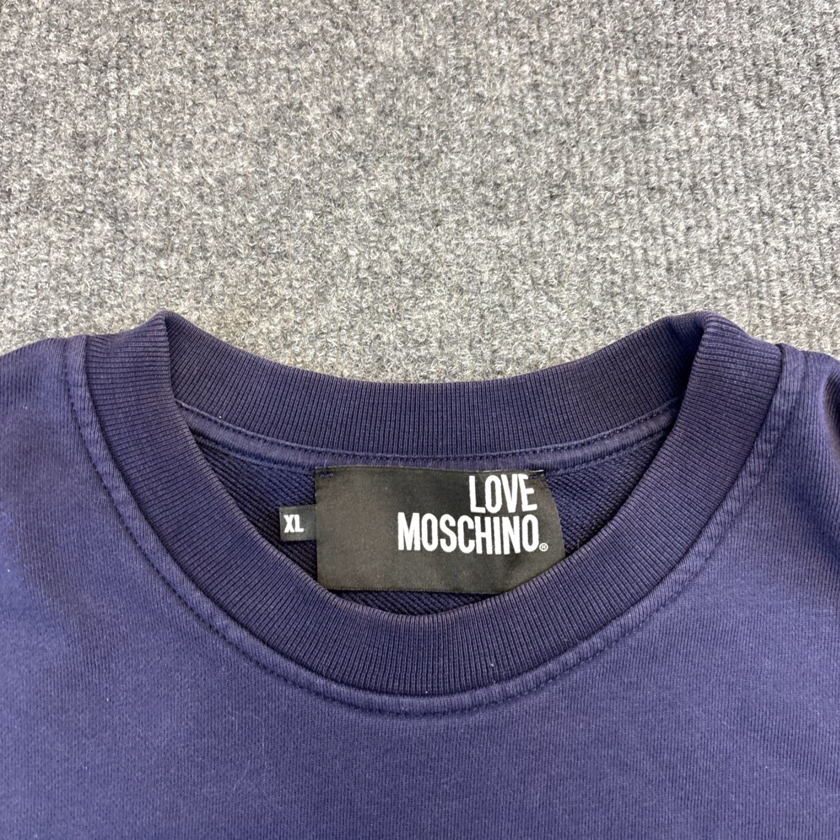 Moschino Love Moschino Sweatshirt Pullover Graphic Logo Navy Blue Colorblock XL Men’s Regular Crew Neck Long Sleeve Size US XL / EU 56 / 4 - 2 Thumbnail