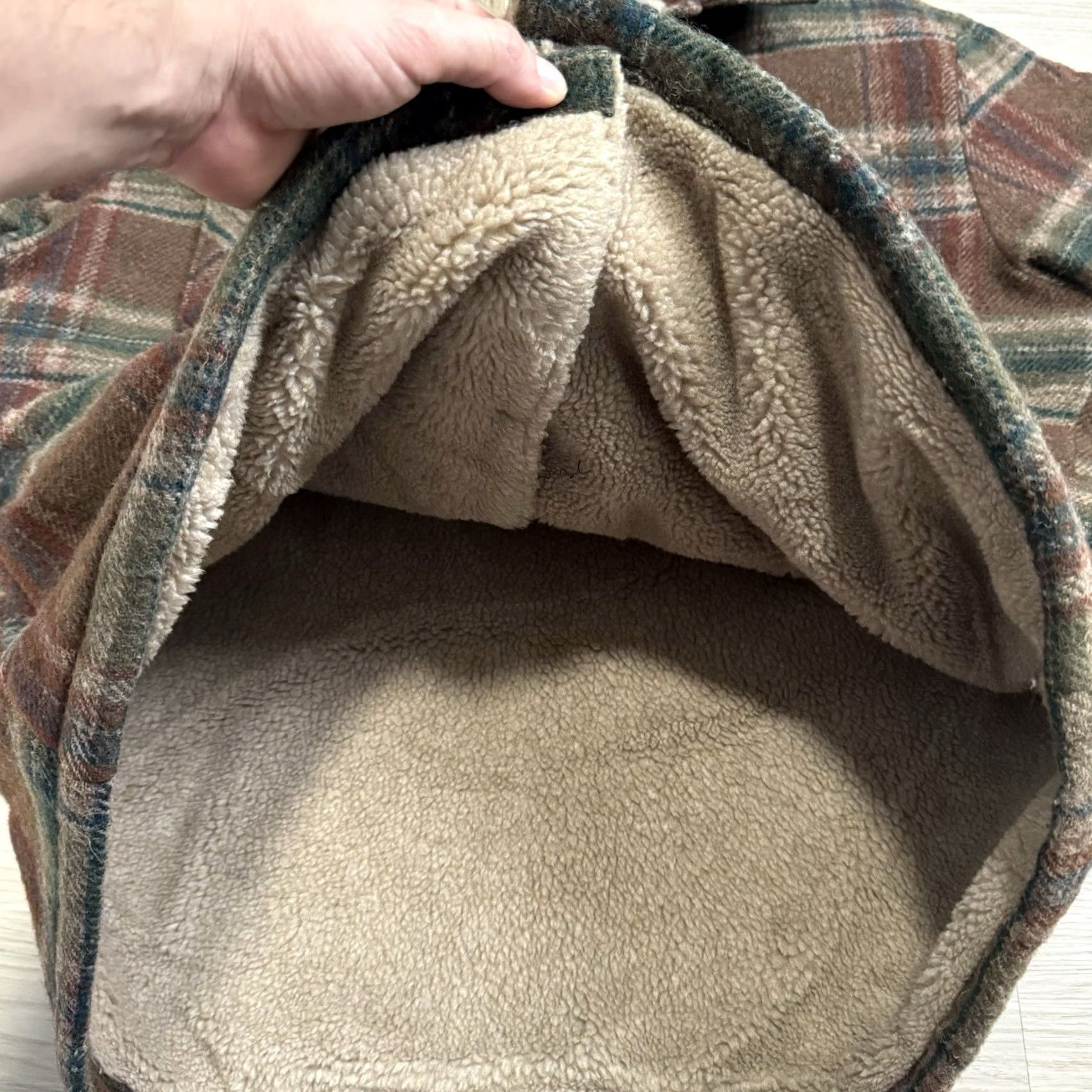 Vintage VINTAGE Woolrich Jacket Shacket Plaid Sherpa L Brown Green Button Up 90s Mens M L Size US L / EU 52-54 / 3 - 5 Thumbnail
