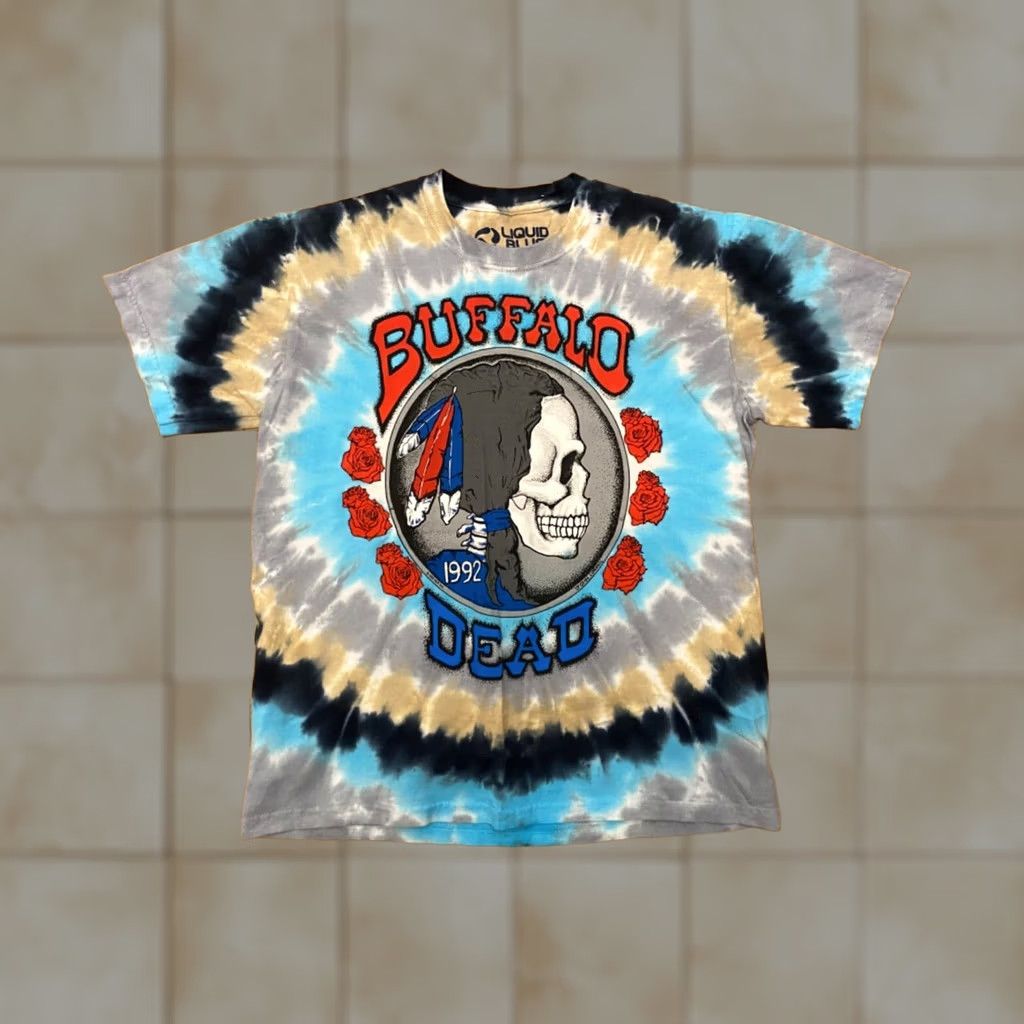 Liquid Blue Grateful Dead Buffalo 1992 Nickel Garcia 2 Side TIE DYE T-Shirt Mens Small Color Multi-Color Shirt Graphic Tee 100% Cotton Tie Dye Size US S / EU 44-46 / 1 - 1 Thumbnail