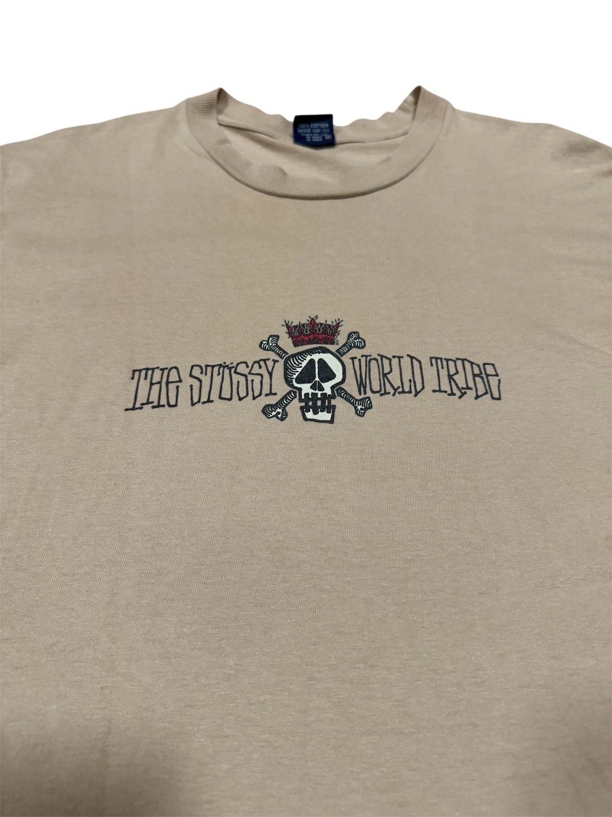 Stussy Vintage 90s Stussy Skull World Tribe Tshirt Size US M / EU 48-50 / 2 - 2 Thumbnail