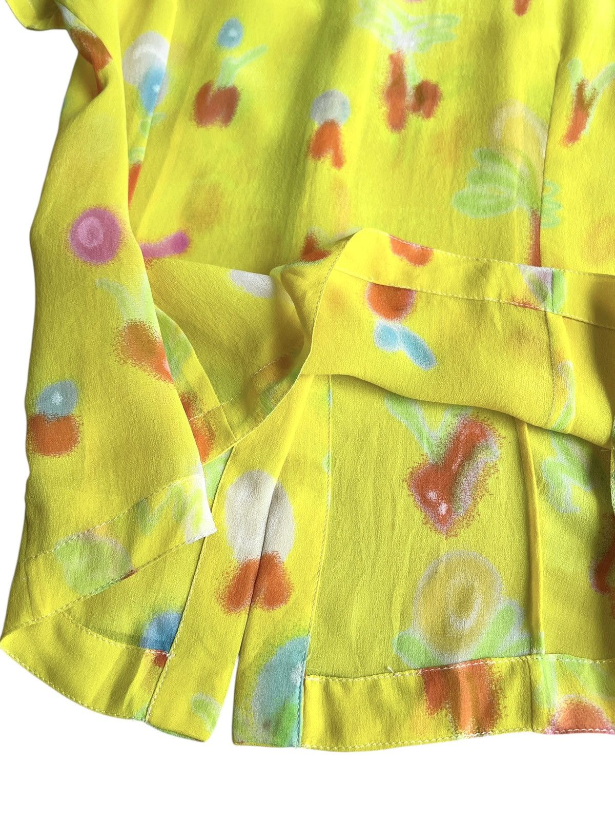 Versace SS1996 Gianni Versace Neon Yellow Spray Paint Silk Blouse Size S / US 4 / IT 40 - 10 Thumbnail
