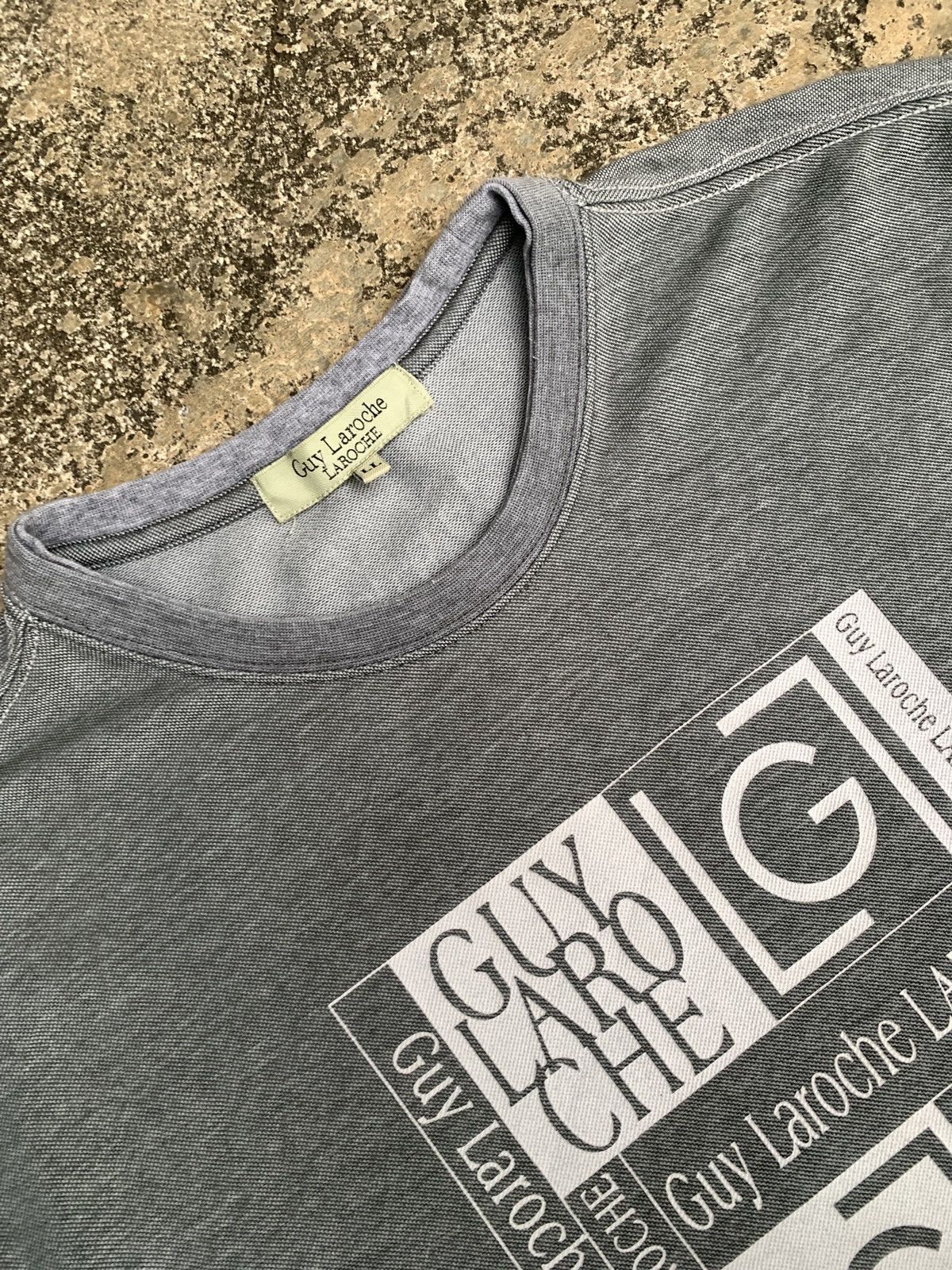 Guy Laroche Guy Laroche Paris Activewear Grey Big Logo Graphic Tee Size US L / EU 52-54 / 3 - 6 Thumbnail
