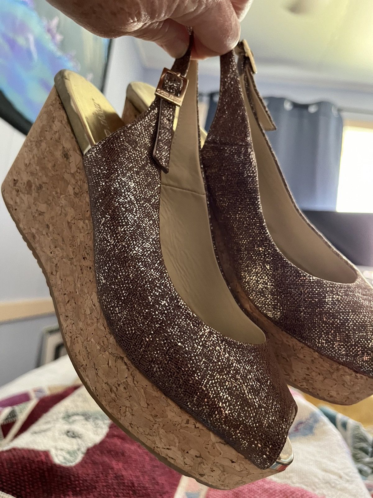 Jimmy Choo Jimmy Choo cork wedge sandals Size US 7.5 / IT 37.5 - 1 Thumbnail