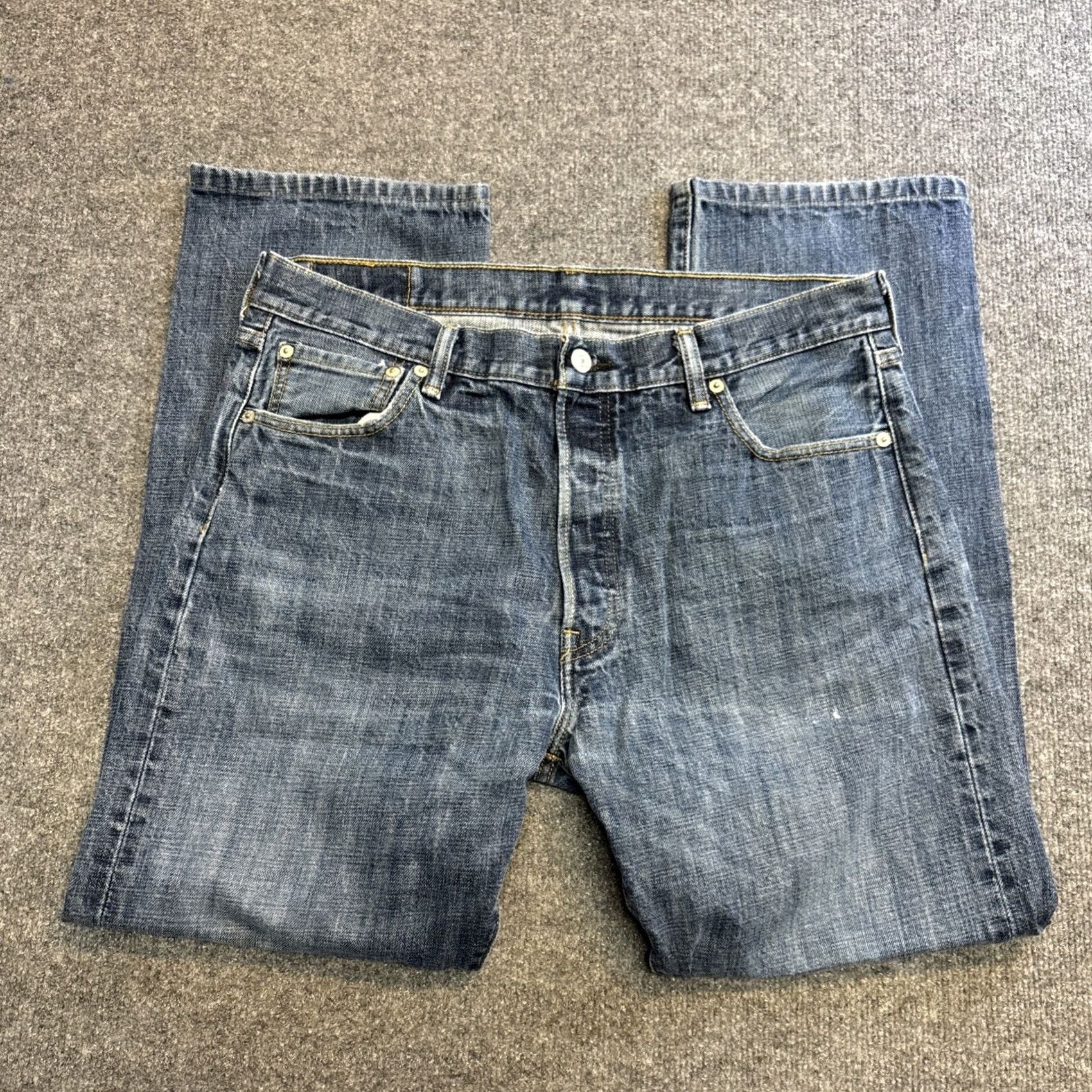 Levi's Levi's 501 Straight Leg Denim Jeans Men's 36x34 Button Fly Levi Strauss Pants Jeans Regular Blue Cowboy USA Western 501 Series Mens Size US 36 / EU 52 - 4 Thumbnail