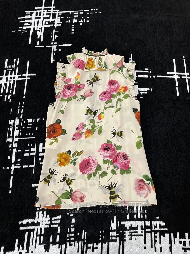 Gucci Gucci Silk printed lace-tied top and vest Size XS / US 0-2 / IT 36-38 - 3 Thumbnail