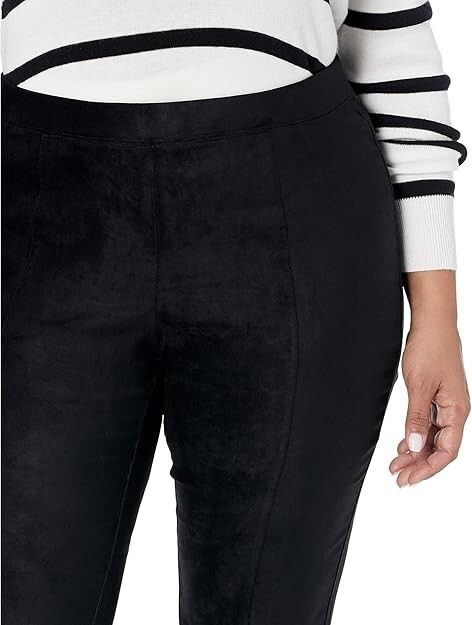NYDJ NYDJ Ankle Slim Bootcut Faux Suede Pants Black ( 16W ) Size 38" / US 16 / IT 52 - 4 Thumbnail