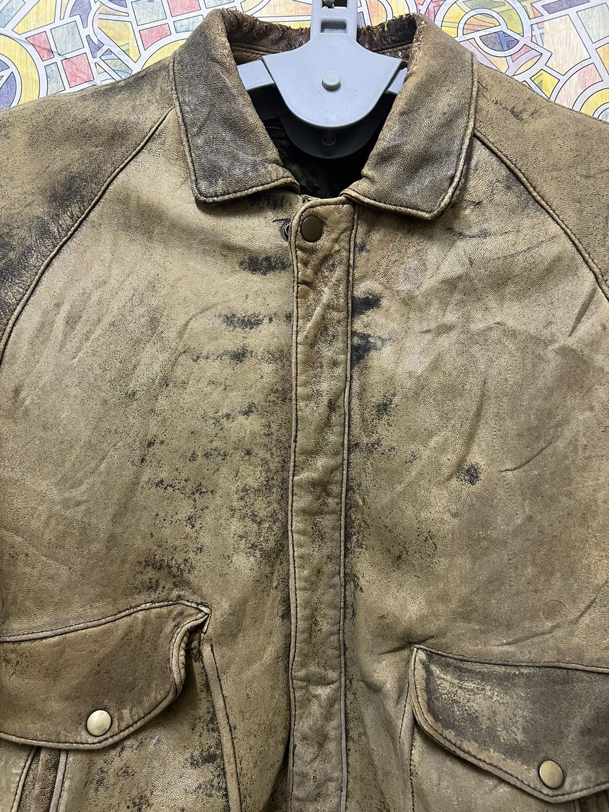 Japanese Brand × Leather VERY VINTAGE JACKET 🧥 LEATHER. (GJ36) Size US L / EU 52-54 / 3 - 19 Thumbnail