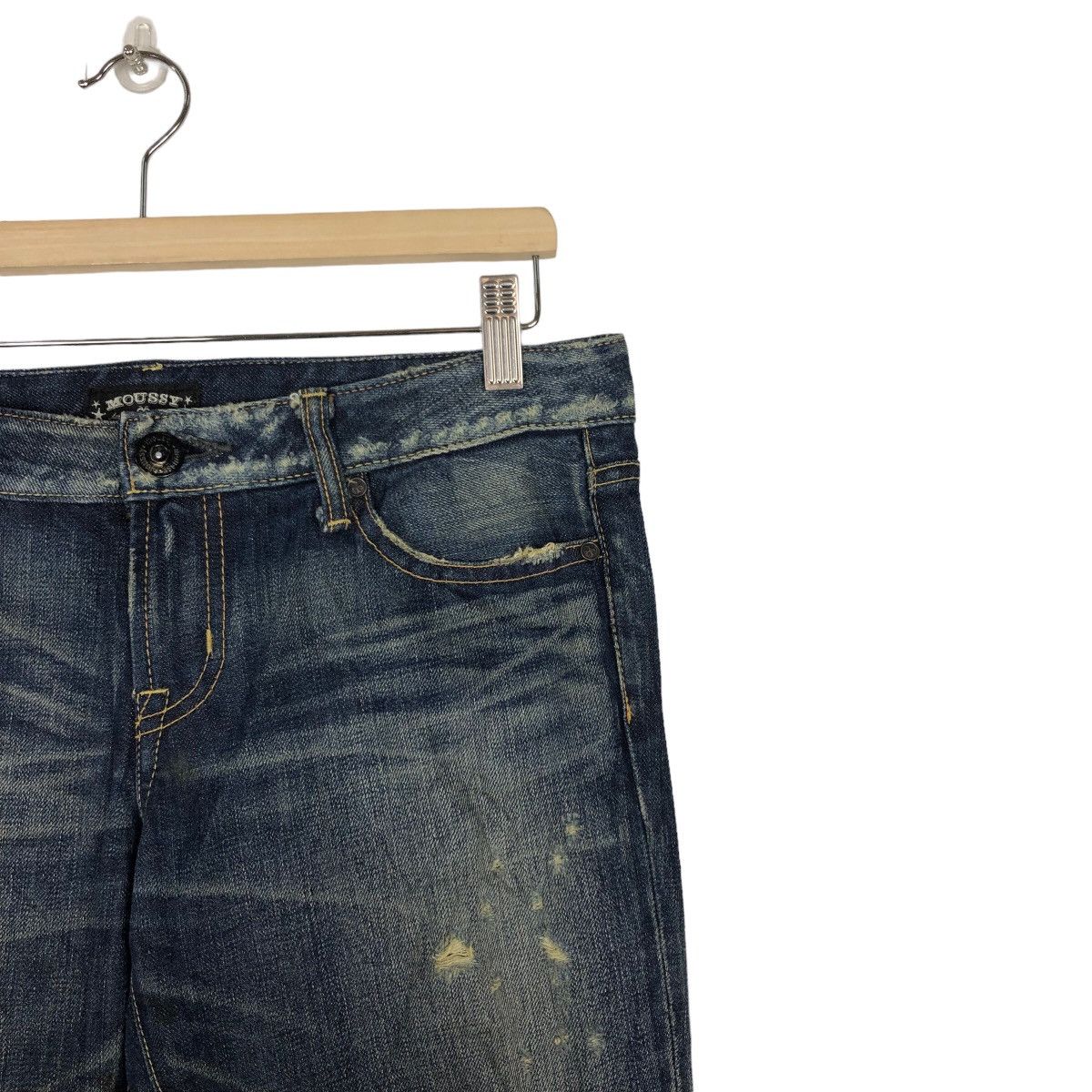 Japanese Brand 🔥90’s VINTAGE BOW CUT DISTRESSED DENIM JEANS MOUSSY JAPAN Size US 30 / EU 46 - 5 Thumbnail