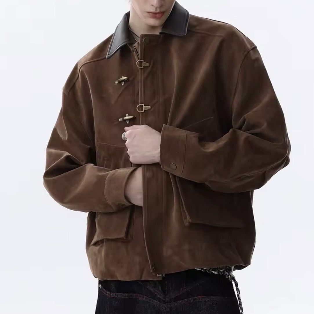 Japanese Brand Toggle Button Collar Pu Leather Jacket Size US L / EU 52-54 / 3 - 5 Thumbnail