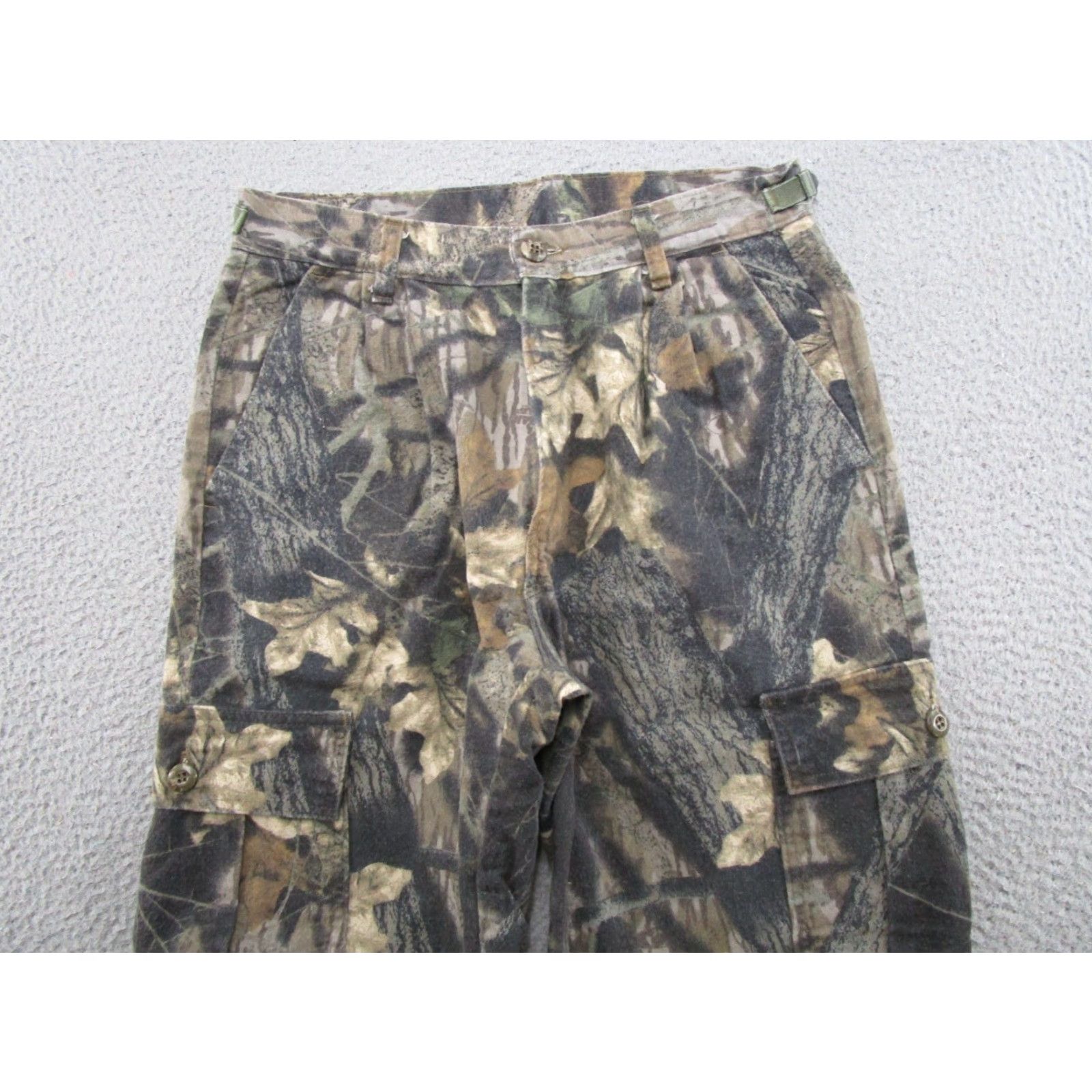Vintage VTG Mossy Oak Camo Cargo Pants Men’s Large 30x30 Made In USA Forest Floor 90s Mens Pants Camouflage Cargo Pocket Straight Flat Front Cotton Canvas USA Size US 33 - 4 Thumbnail