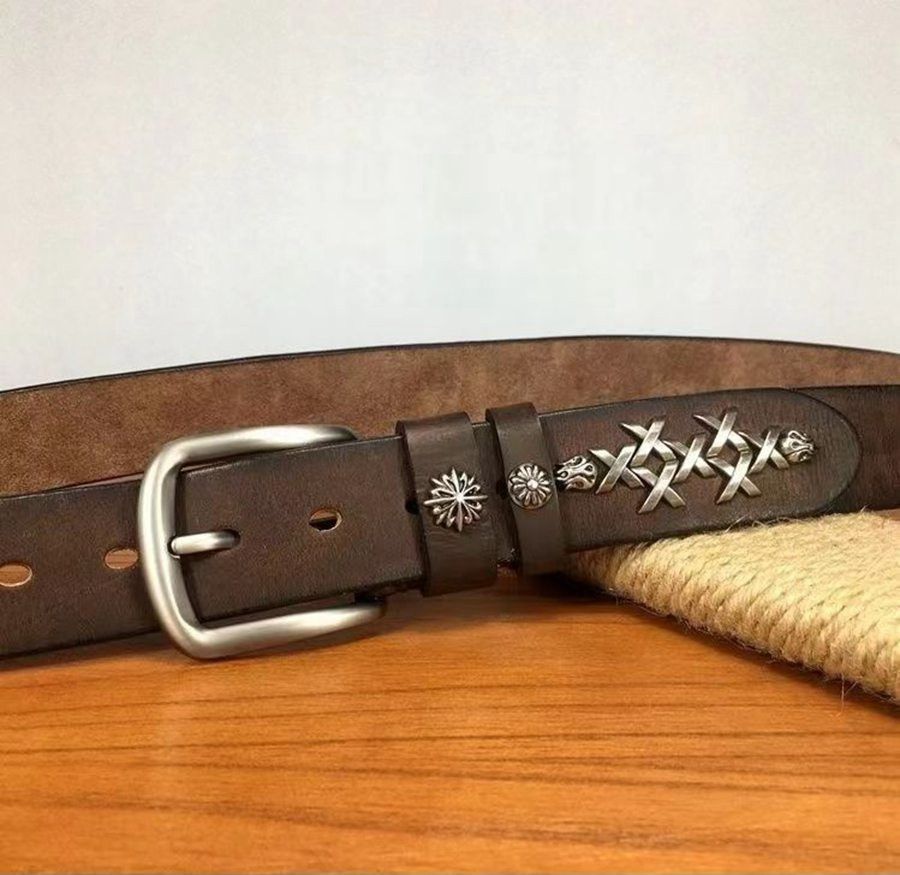 Designer × Leather Waistband Ceinture Hommes Leather Belt Size ONE SIZE - 3 Thumbnail