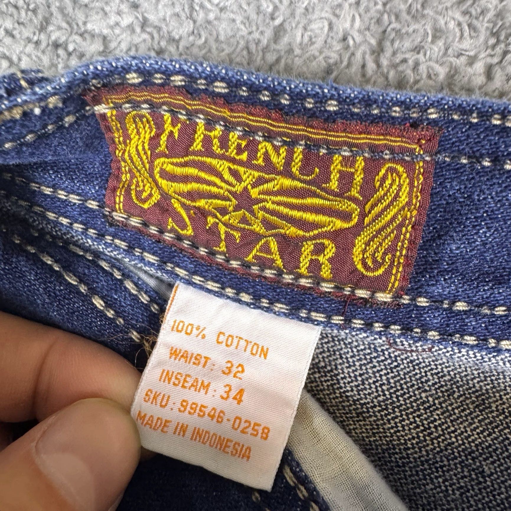 Vintage VINTAGE French Star Jeans Unisex 30x34 Bootcut Bellbottom Flare 70s 80s Darkwash Blue Denim Jeans Mens Womens Size US 30 / EU 46 - 7 Thumbnail