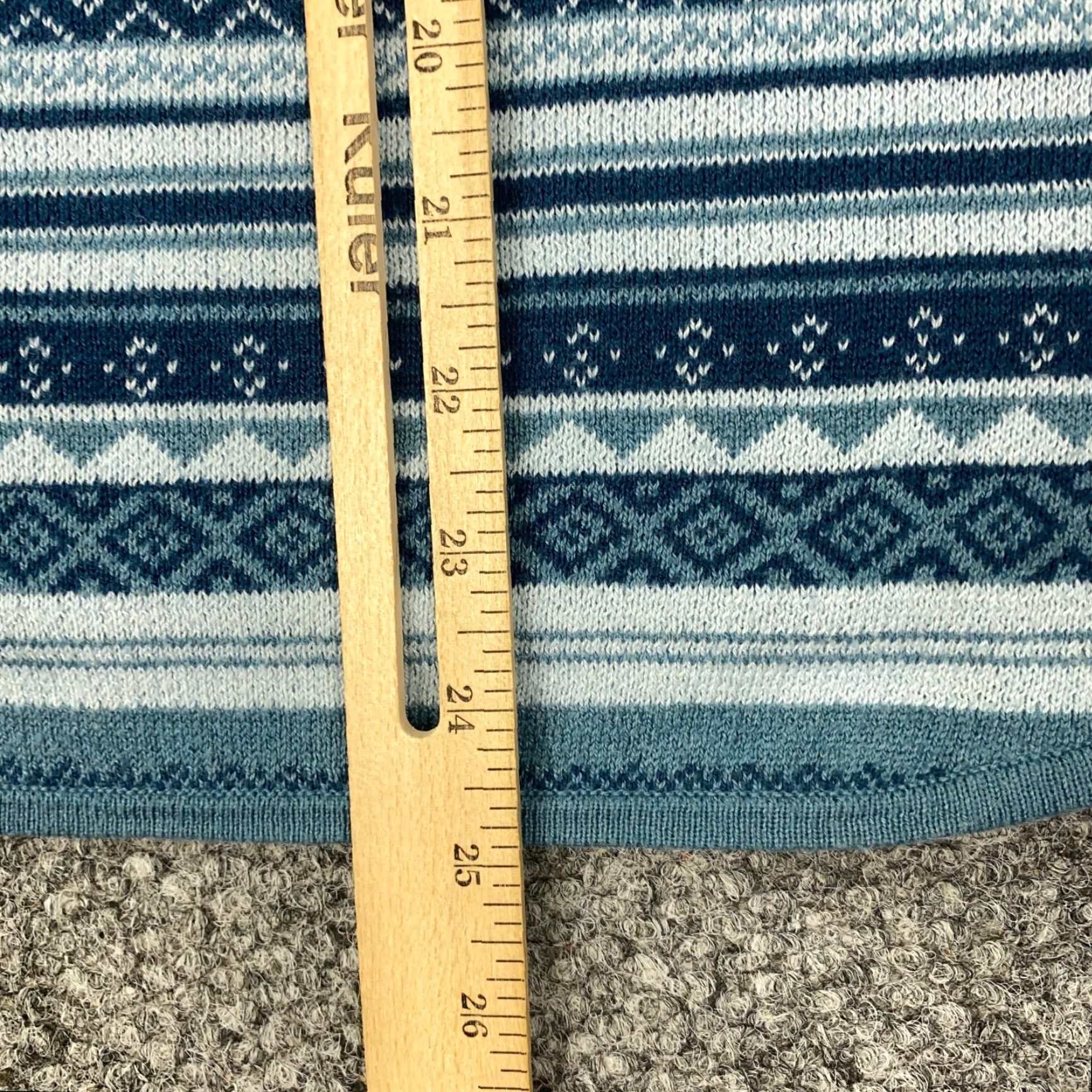 Eddie Bauer Eddie Bauer Sweater Womens Large Blue Fair Isle Striped 1/4 Zip Mock Neck Pullover Casual Size L / US 10 / IT 46 - 6 Thumbnail