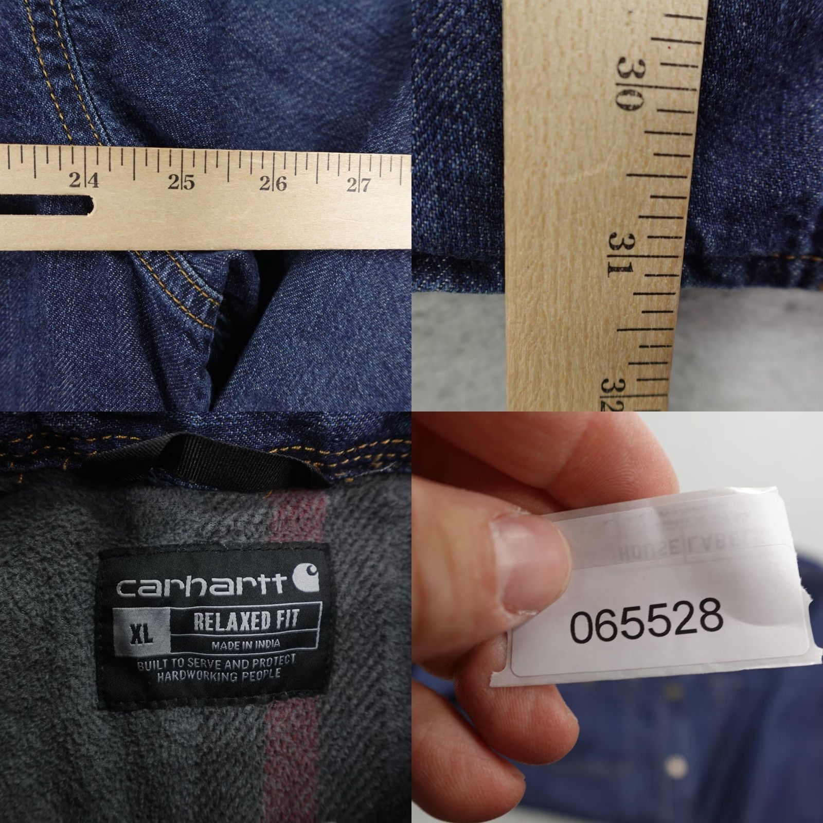 Carhartt Carhartt Jacket XL Blue Denim Relaxed Fit Fleece Lined Snap Shirt Jac Shacket Size US XL / EU 56 / 4 - 8 Thumbnail