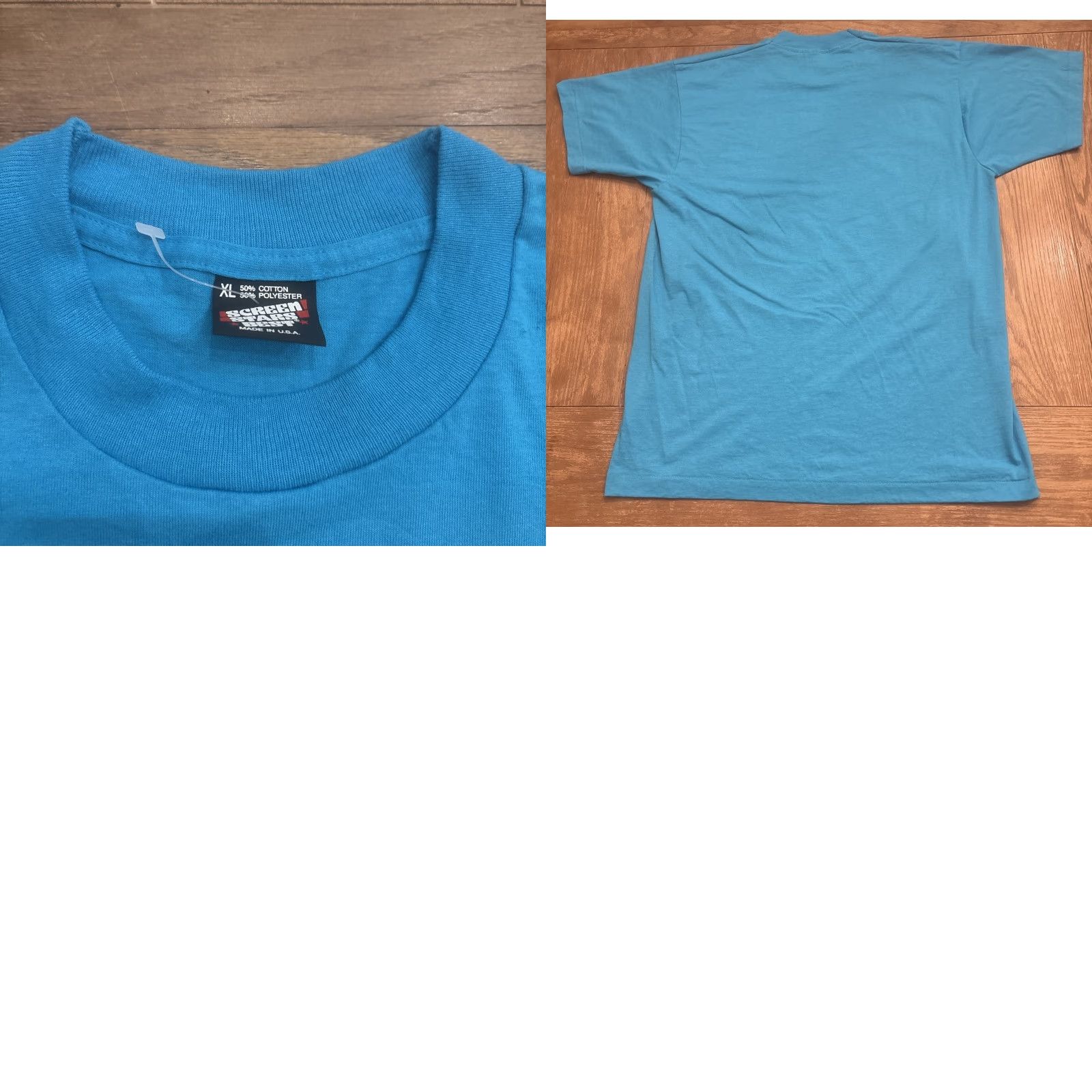 Vintage VINTAGE Screen Stars T-Shirt Brown Bear Cub Air Waves 80s Idaho XL Teal Mens X-Large Size US XL / EU 56 / 4 - 8 Thumbnail