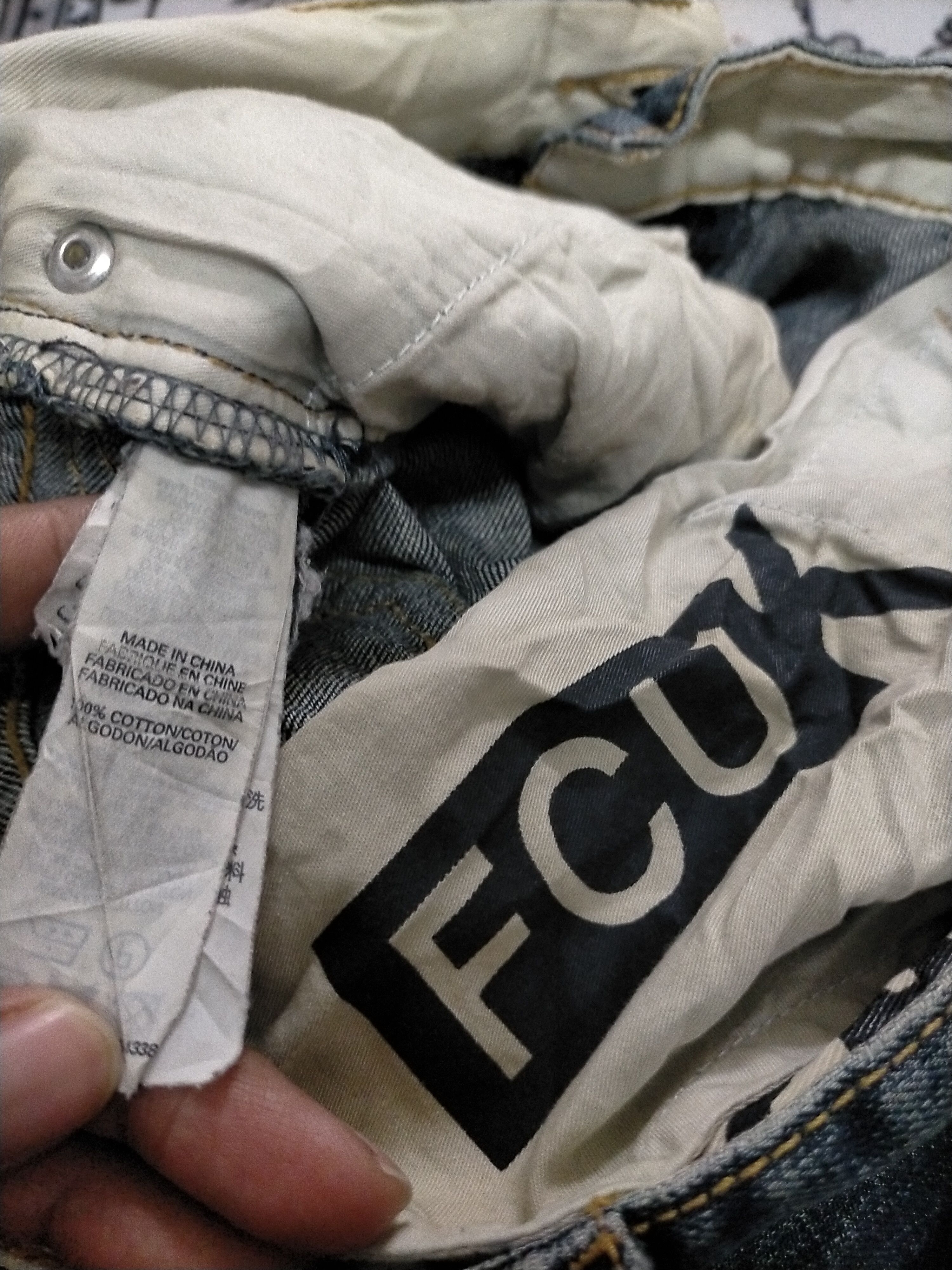 FCUK 🔥Rare🔥Fcuk Buckle Back Distressed Ripped Jeans Size US 30 / EU 46 - 10 Thumbnail