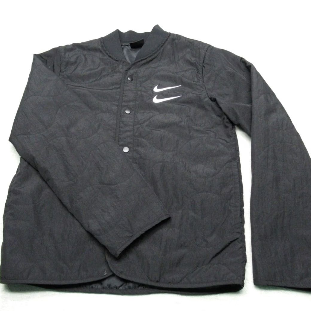 Nike VINTAGE Nike Jacket Mens Small Black Double Swoosh Quilted Insulated Snap 90s Size US S / EU 44-46 / 1 - 4 Thumbnail