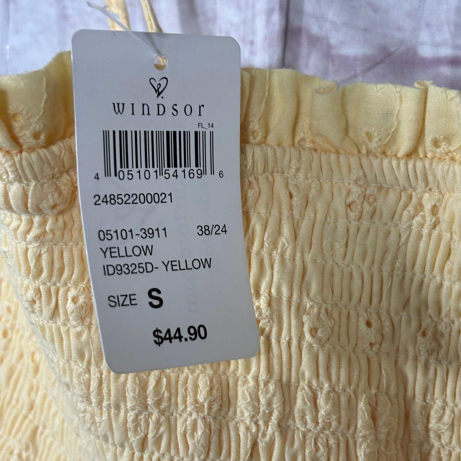 Windsor Smith Windsor Sunny Tones Smocked Eyelet Skater Dress Small NWT Size S / US 4 / IT 40 - 7 Thumbnail