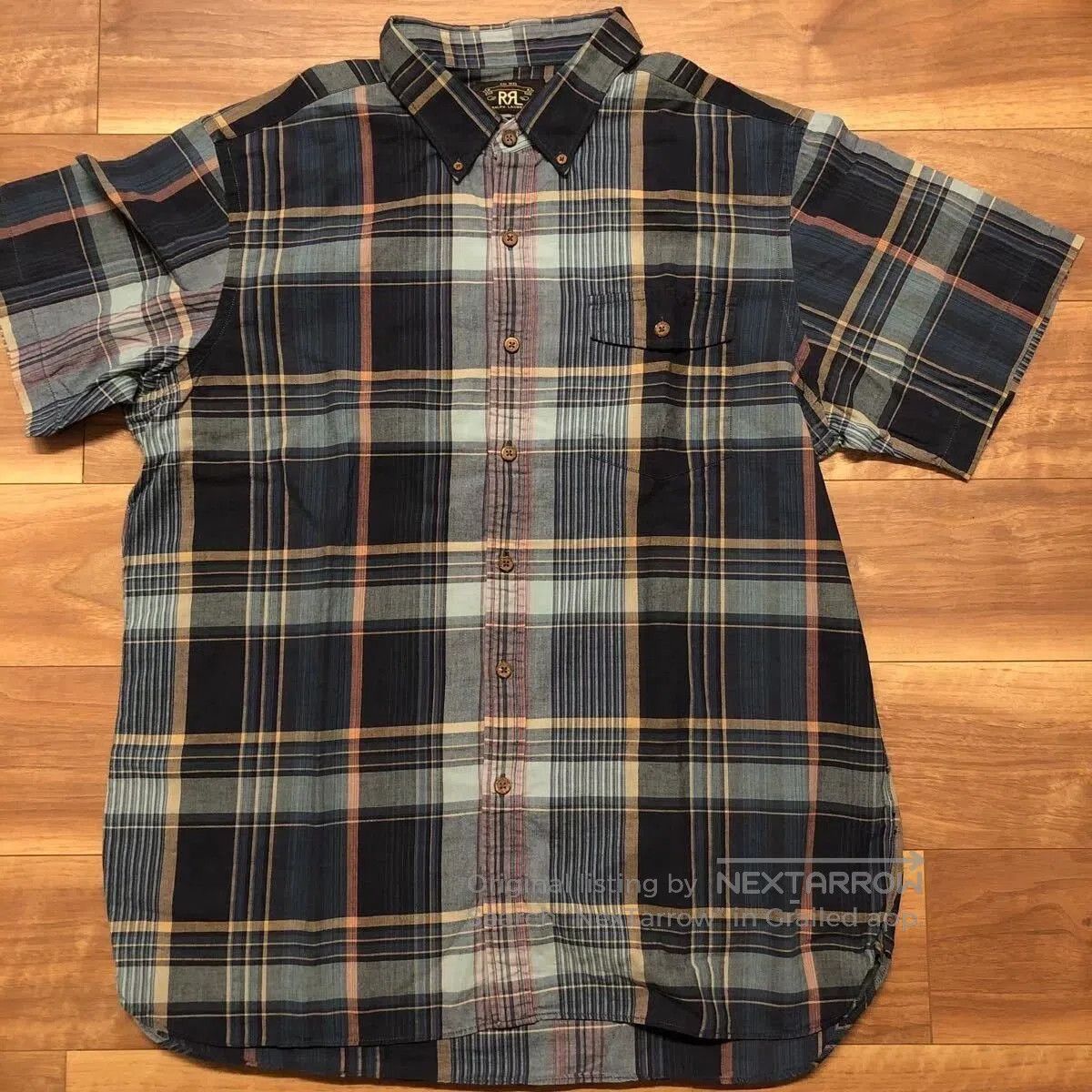 RRL Ralph Lauren Double RL Blue Check Short Sleeve Shirt. Size US XL / EU 56 / 4 - 2 Thumbnail