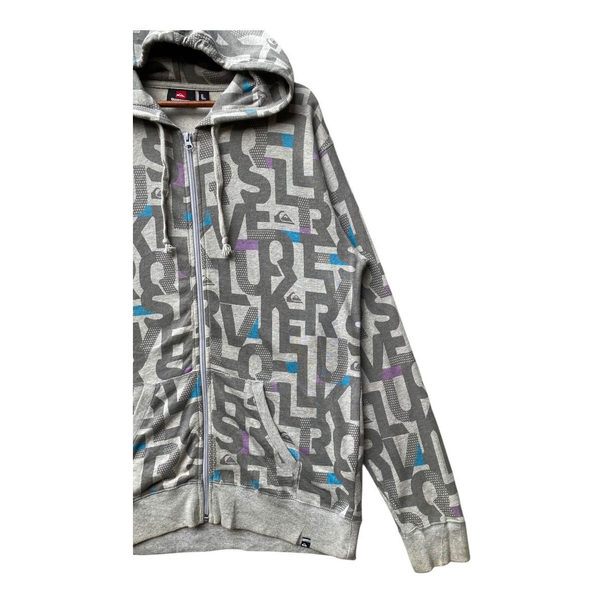 Quiksilver Vintage Quiksilver Hoodie Full Print Full Zip Surf Size L Size US L / EU 52-54 / 3 - 4 Thumbnail