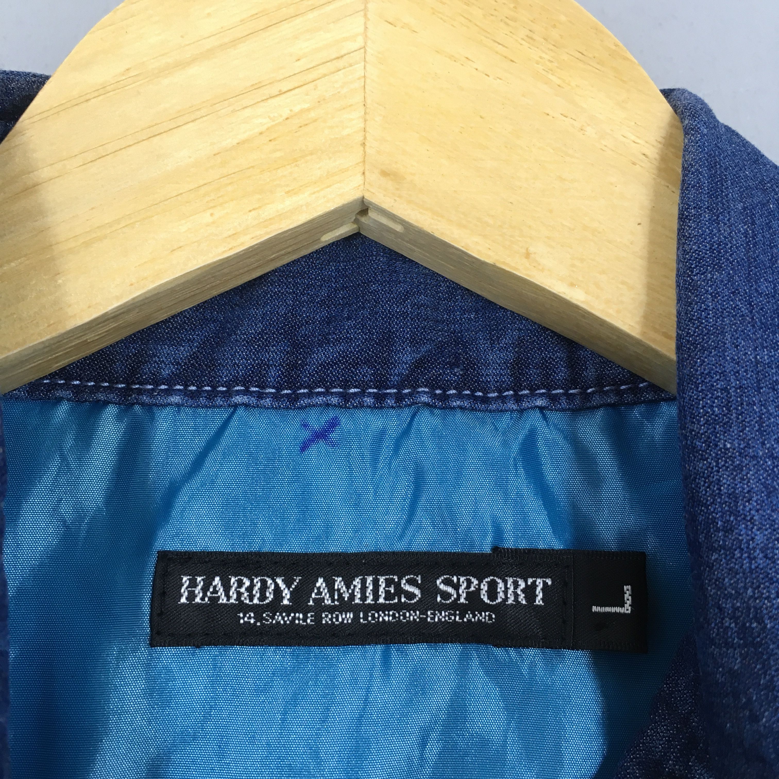 Designer Vintage 90s Hardy Amies Sports Denim Shirt Large Size US L / EU 52-54 / 3 - 6 Thumbnail