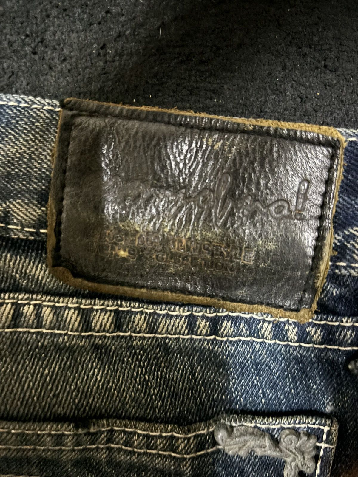 If Six Was Nine Vintage Army of NO! Patched Distressed Flare Grunge Jeans Size US 30 / EU 46 - 16 Thumbnail