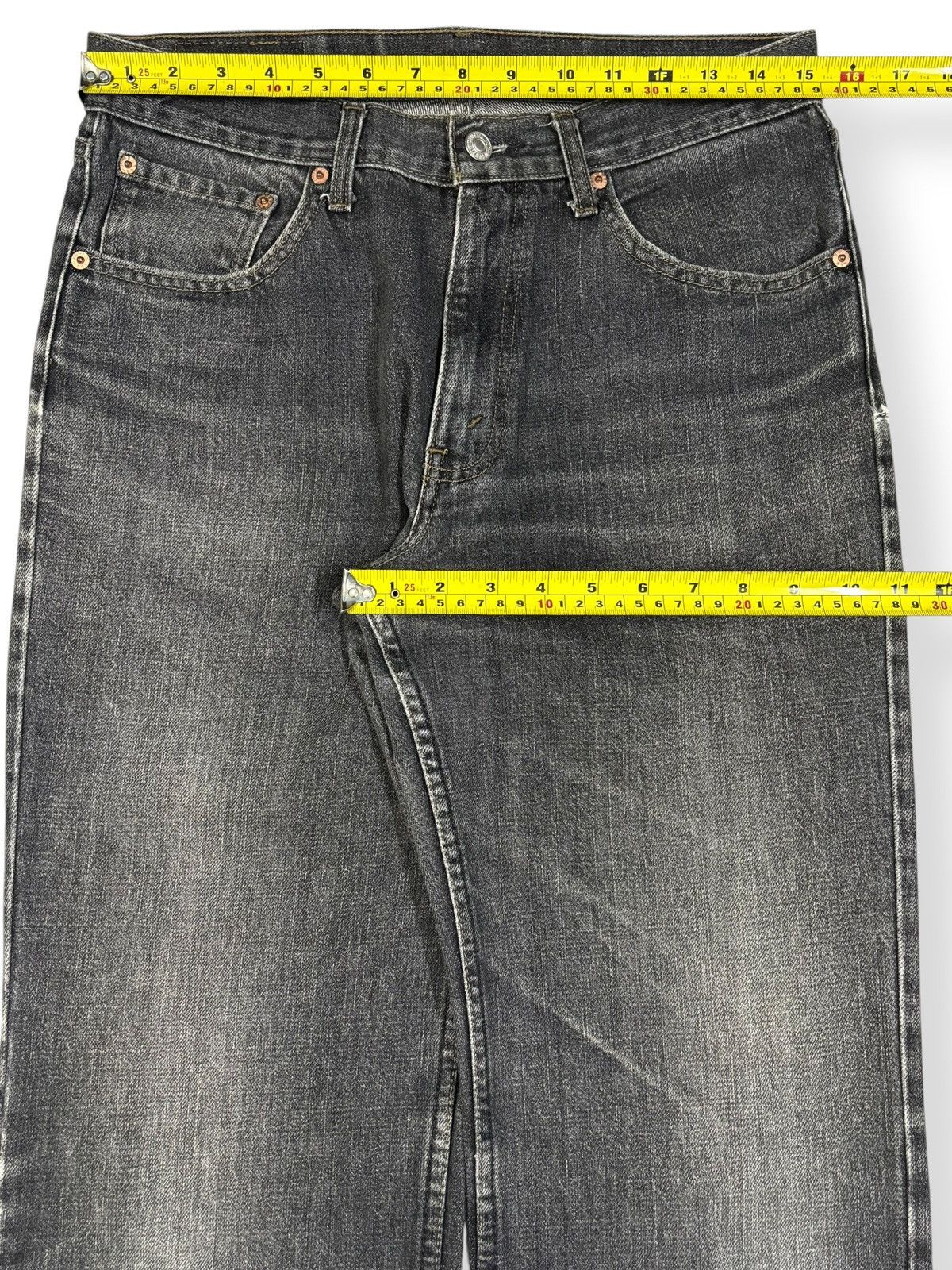 Levi's Vintage Y2K Levis 533 Charcoal Black Faded Wash Jeans Size US 30 / EU 46 - 15 Thumbnail