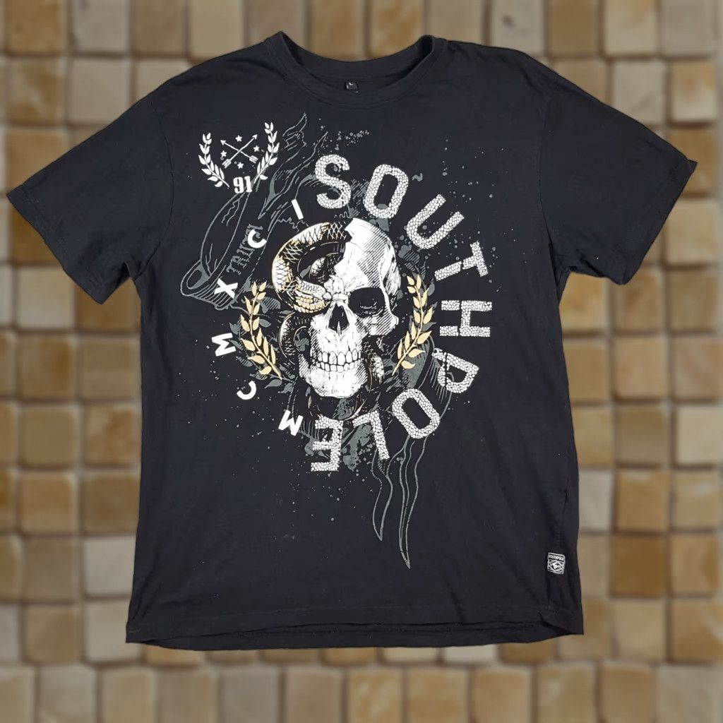 Southpole VINTAGE Southpole Skull Logo T-Shirt Men Large Black Retro Grunge 90s 00s Y2K Skate Size US L / EU 52-54 / 3 - 1 Thumbnail