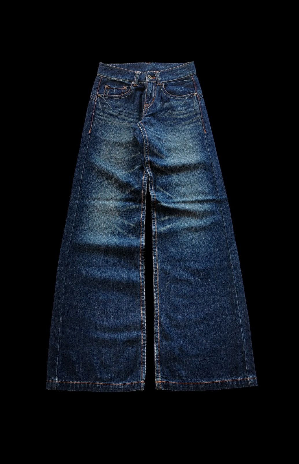 Japanese Brand Vintage Sweet Wide Leg Flared Denim Jeans Size US 27 - 4 Thumbnail