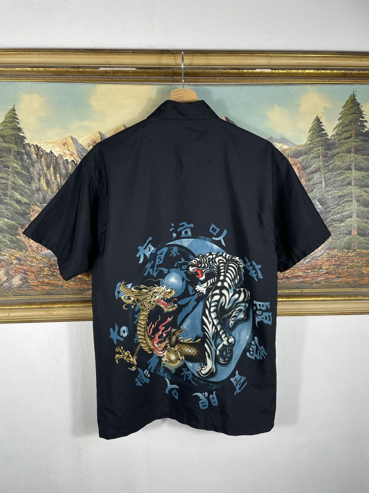 Japanese Brand × Vintage Vintage Japanese Dragon Y2K Style Button UP Shirt Rap HipHop Size US S / EU 44-46 / 1 - 5 Thumbnail