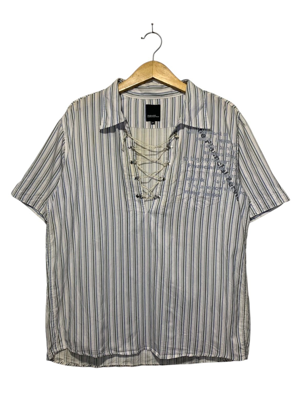If Six Was Nine Y2k splendid laces up stripe poem shirt ifisxwasnine style Size US M / EU 48-50 / 2 - 2 Thumbnail