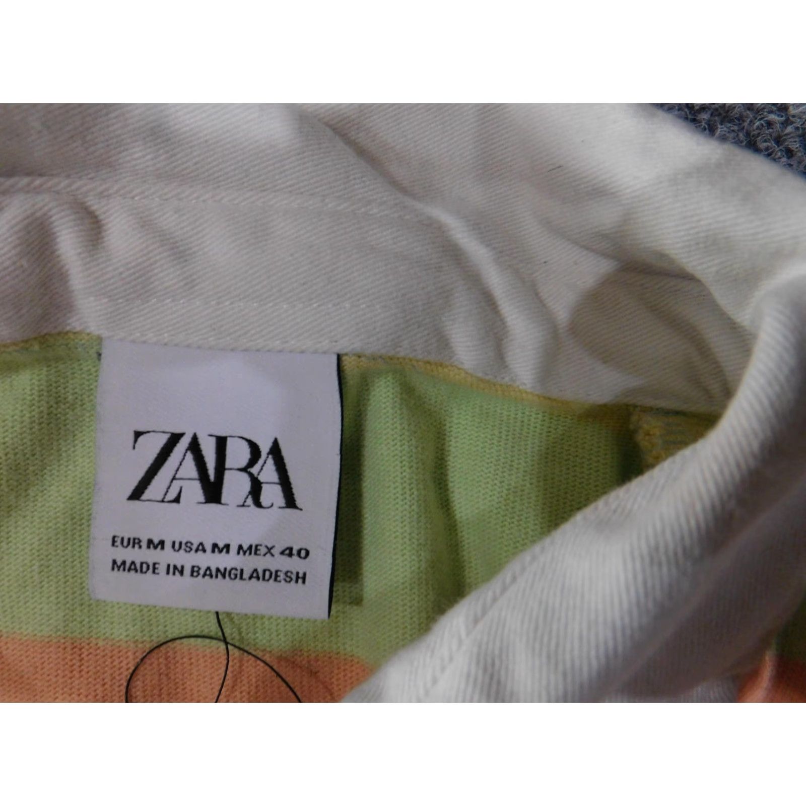 Zara ZARA Shirt Mens Medium Pastel Multicolor Stripe Rugby Polo Long Sleeve Cotton Size US M / EU 48-50 / 2 - 4 Thumbnail