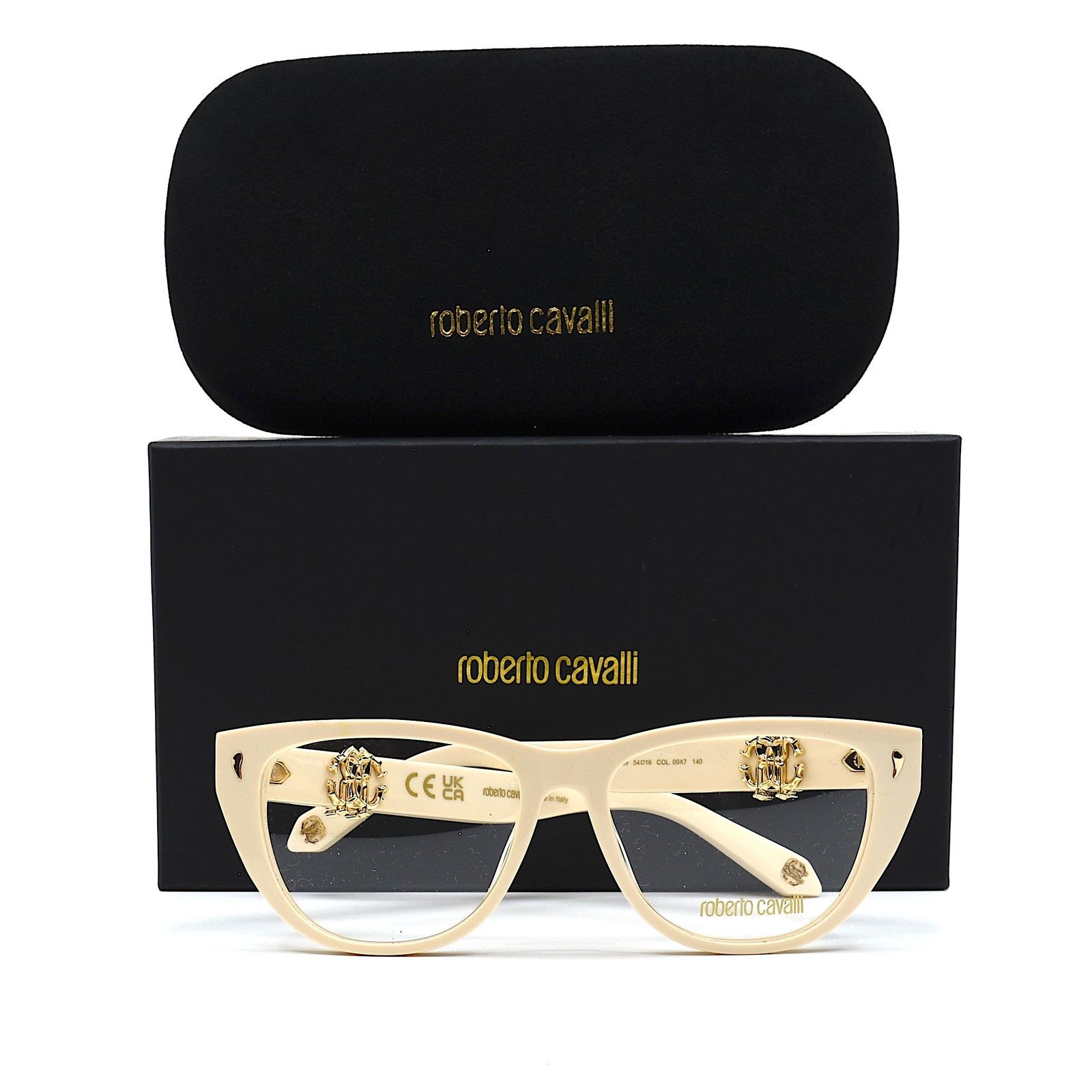 Roberto Cavalli NEW ROBERTO CAVALLI VRC045 09X7 IVORY EYEGLASSES FRAME Size ONE SIZE - 13 Thumbnail
