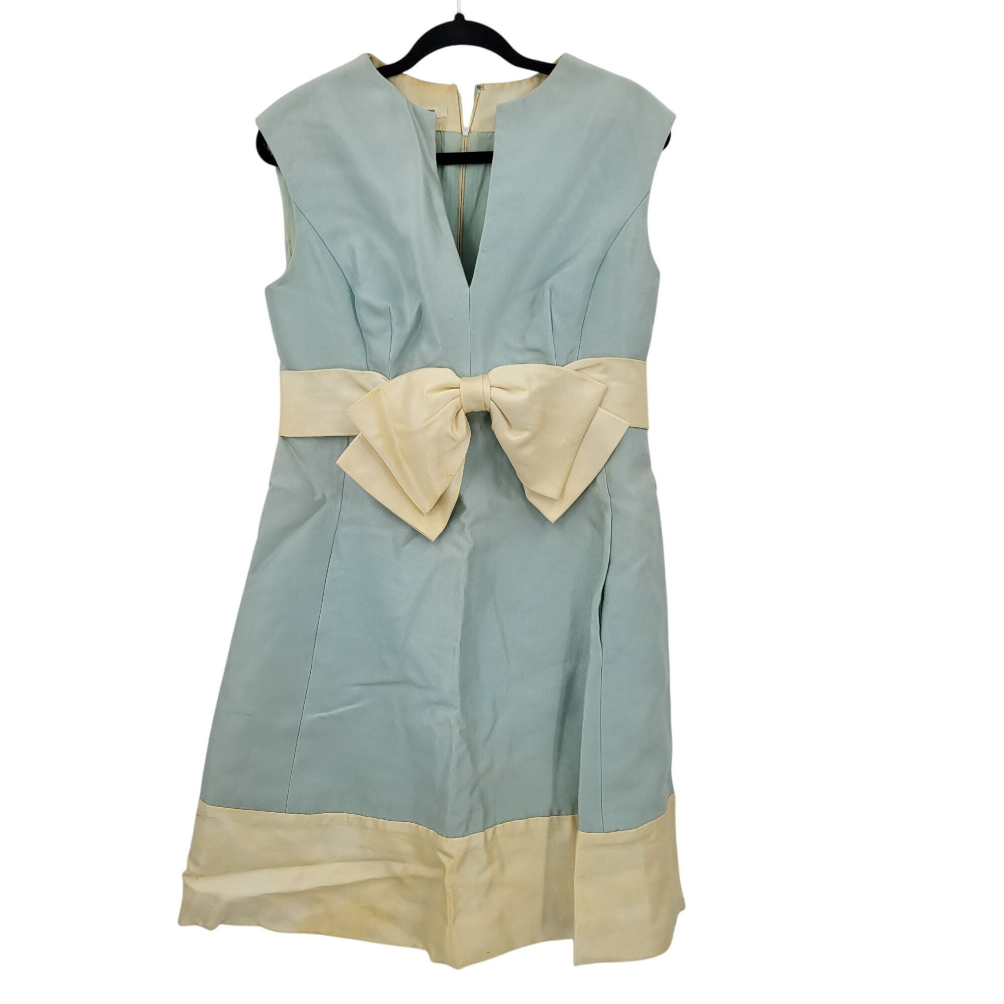 Vintage Vtg 60s Womens Party Dress Sz 16 Bow Hong Kong Mint Blue Sle Size XXL / US 16-18 / IT 52-54 - 2 Thumbnail